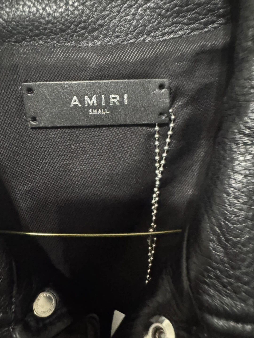 AMIRI Black Leather Varsity Jacket - Size Small - photo 5