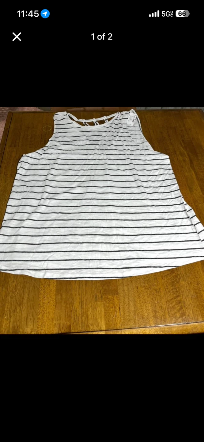 White and Black Striped Tank Top