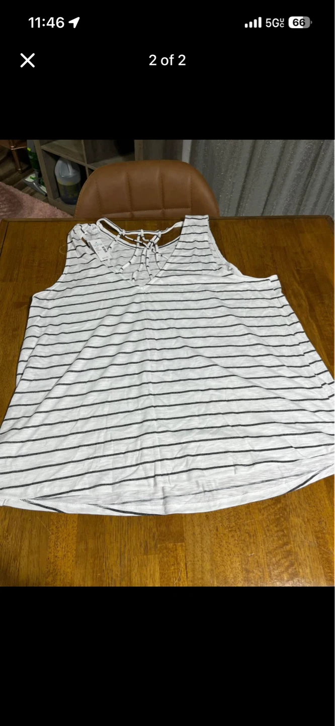 White and Black Striped Tank Top - photo 2