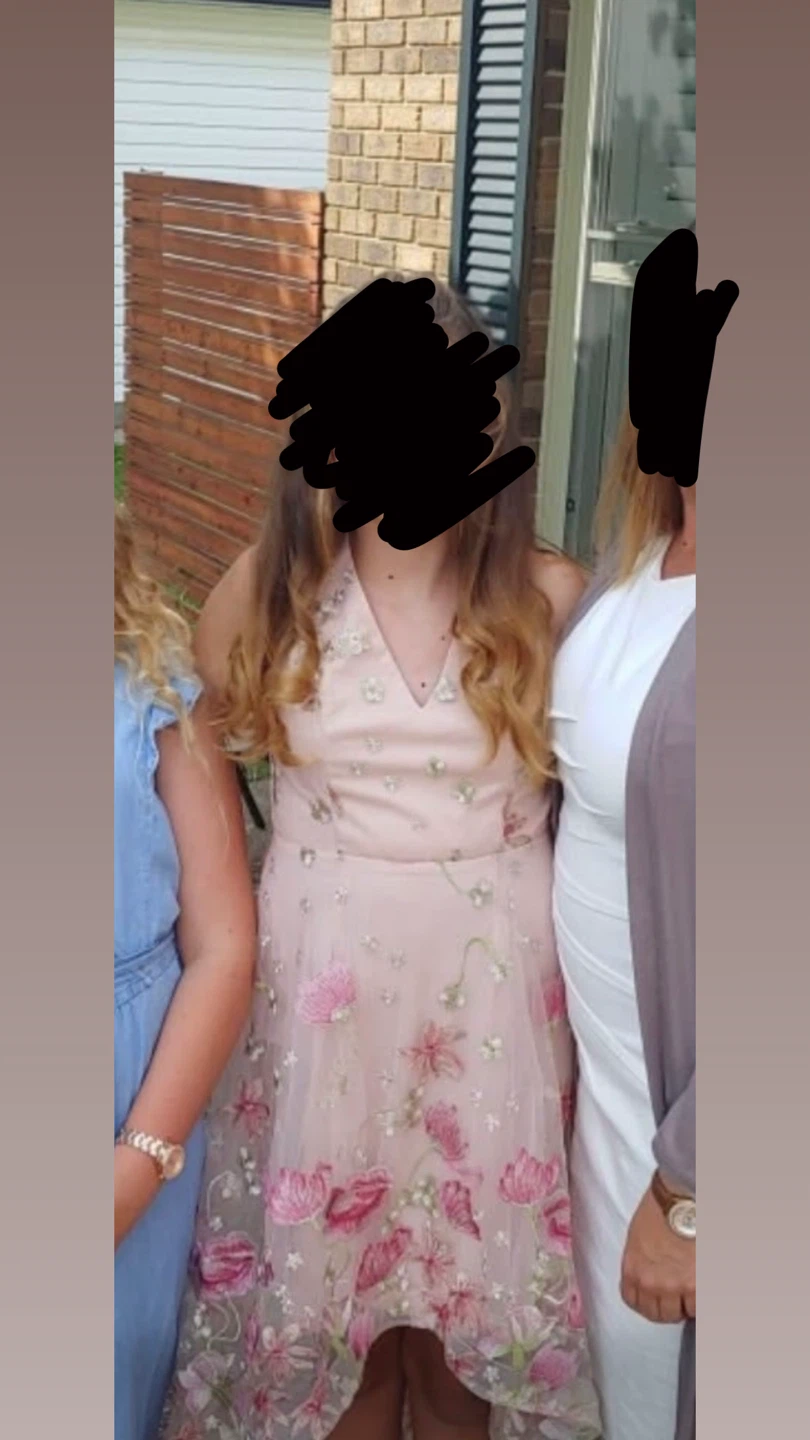 Pink Floral Embroidered Prom or Grad Dress - photo 3