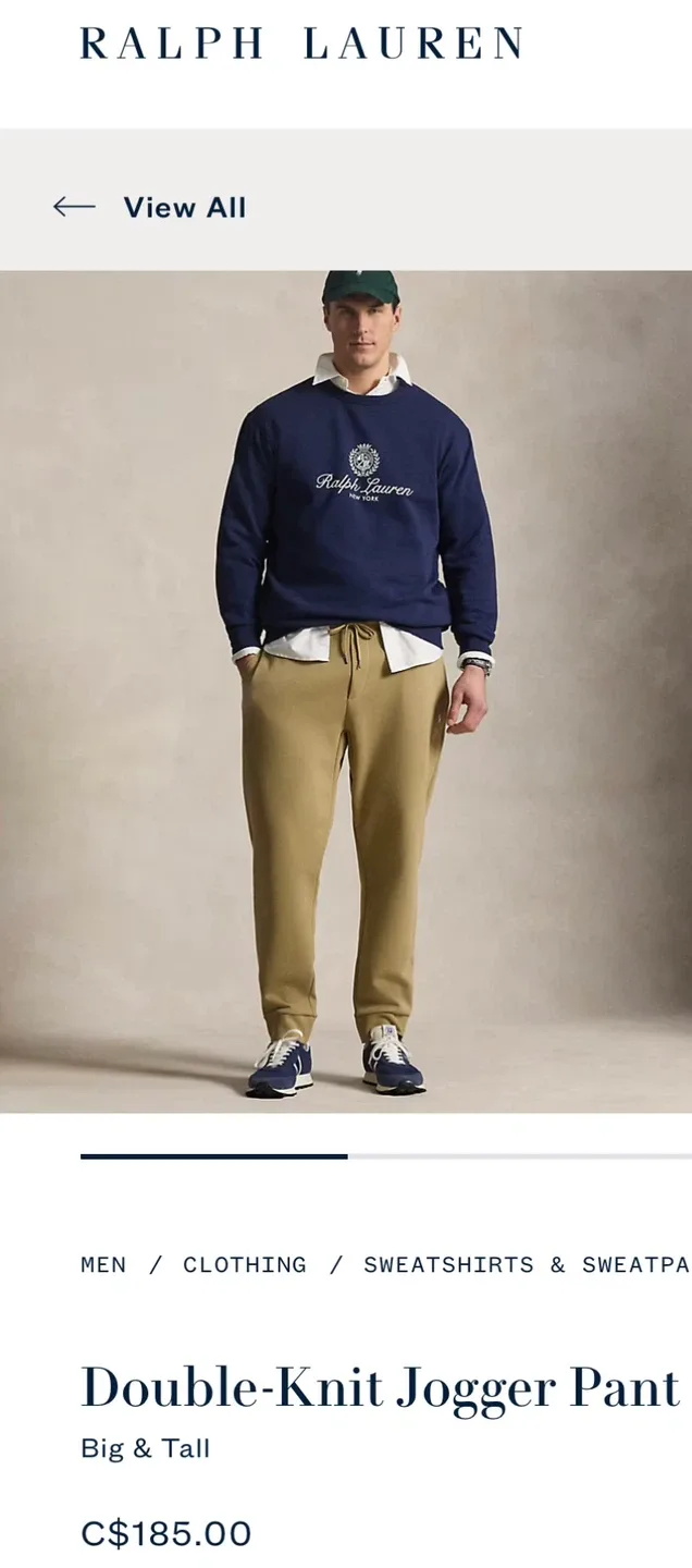 Polo Ralph Lauren Men's Double knit Jogger Pants - Khaki XL