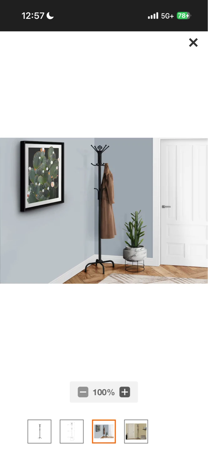 Monarch Specialties Coat Rack - Black Metal