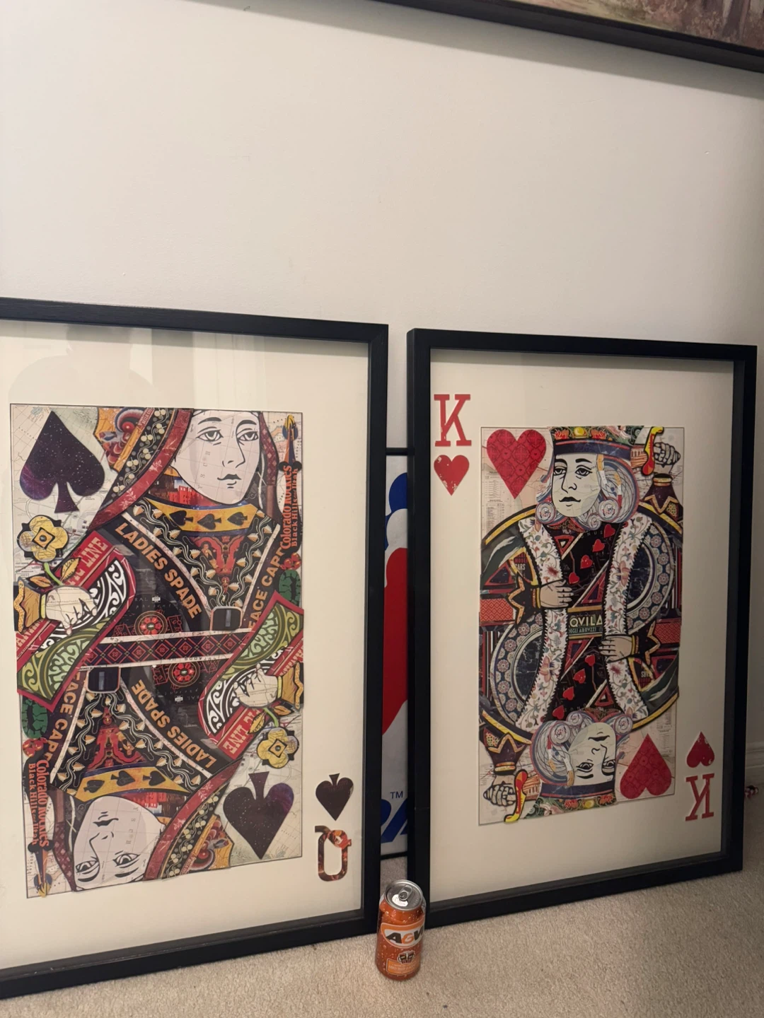 Framed King and Queen of Hearts/Spades Card Art - photo 5