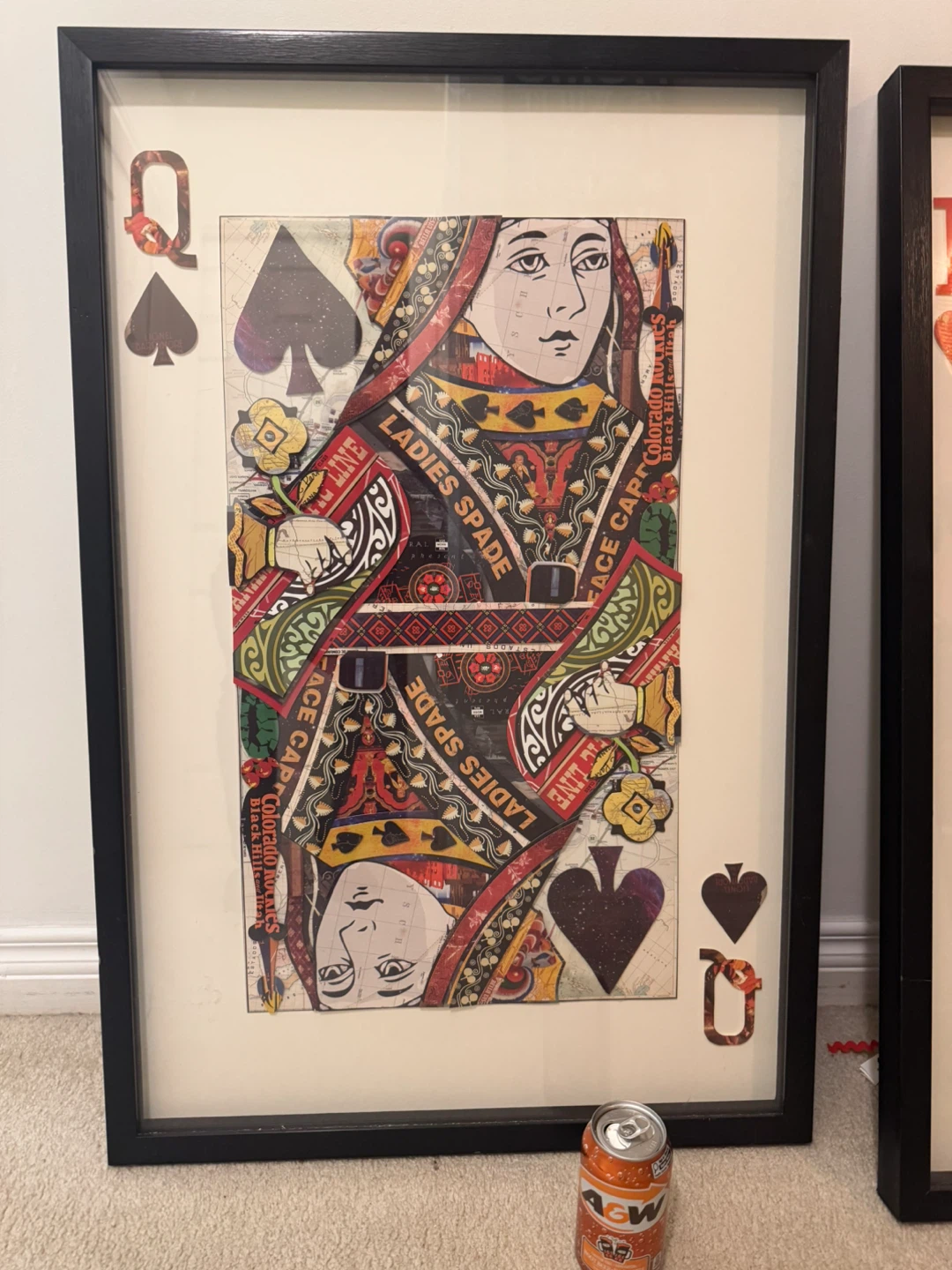 Framed King and Queen of Hearts/Spades Card Art