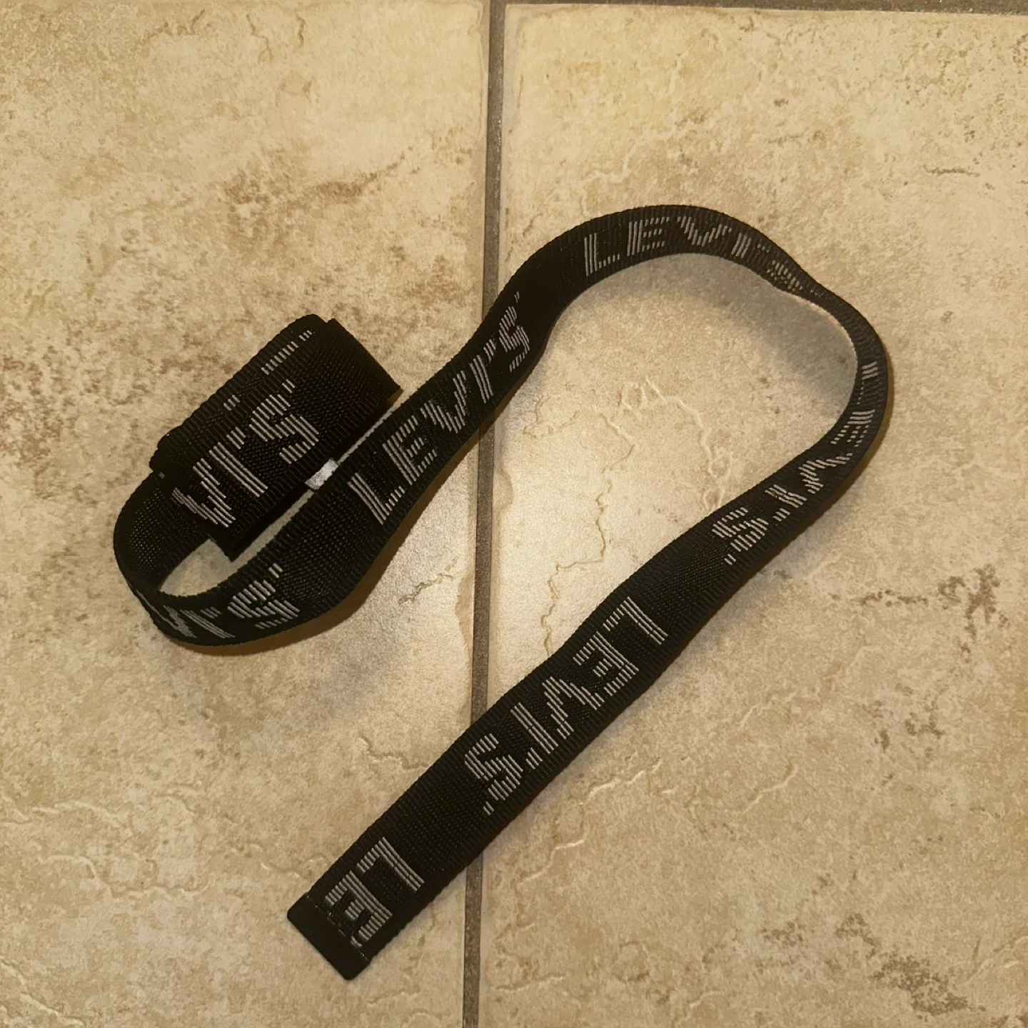 Levi's Black Web Belt with Repeat Logo