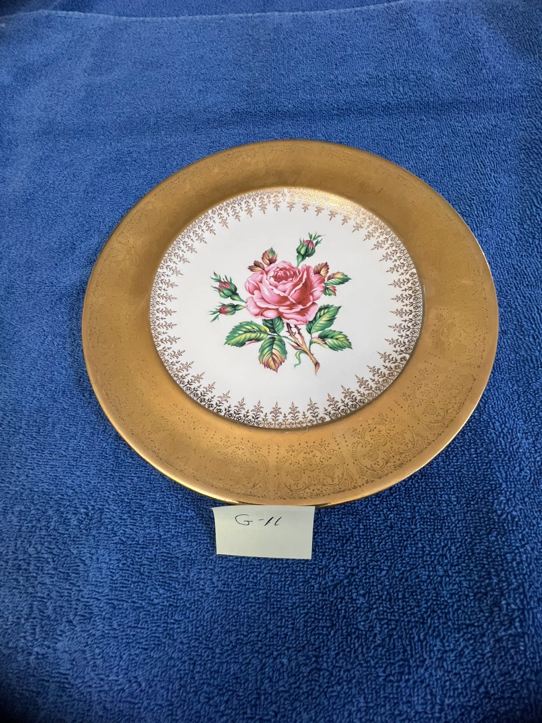Nautilus Georgian Decorative Plate Pink Rose/22Kt Trim (G11)