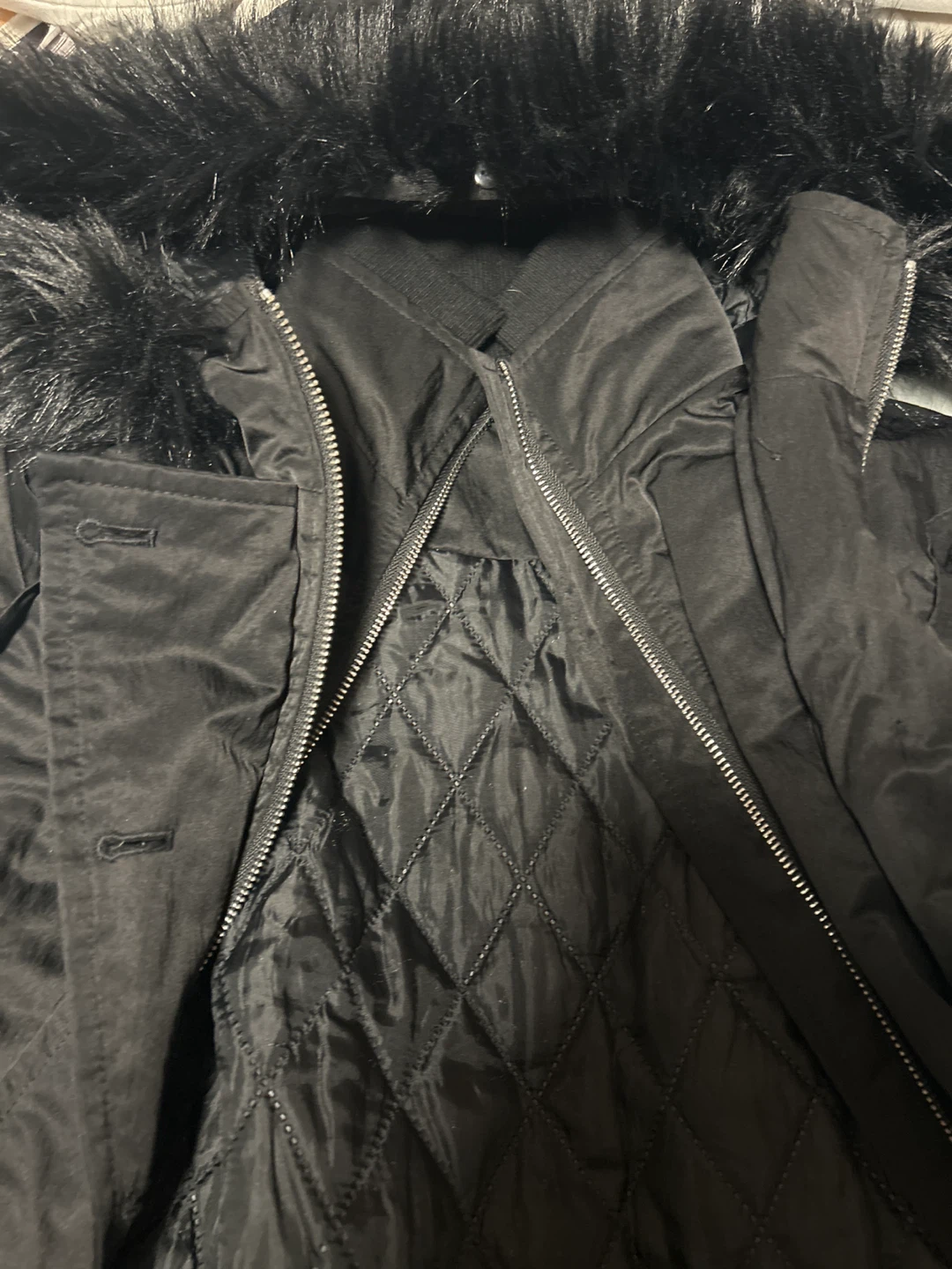 Y2K Black Fur-Trimmed Winter Jacket - photo 3