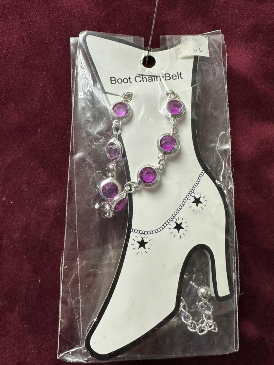 Boot Chain Belt with Purple Gems - photo 3