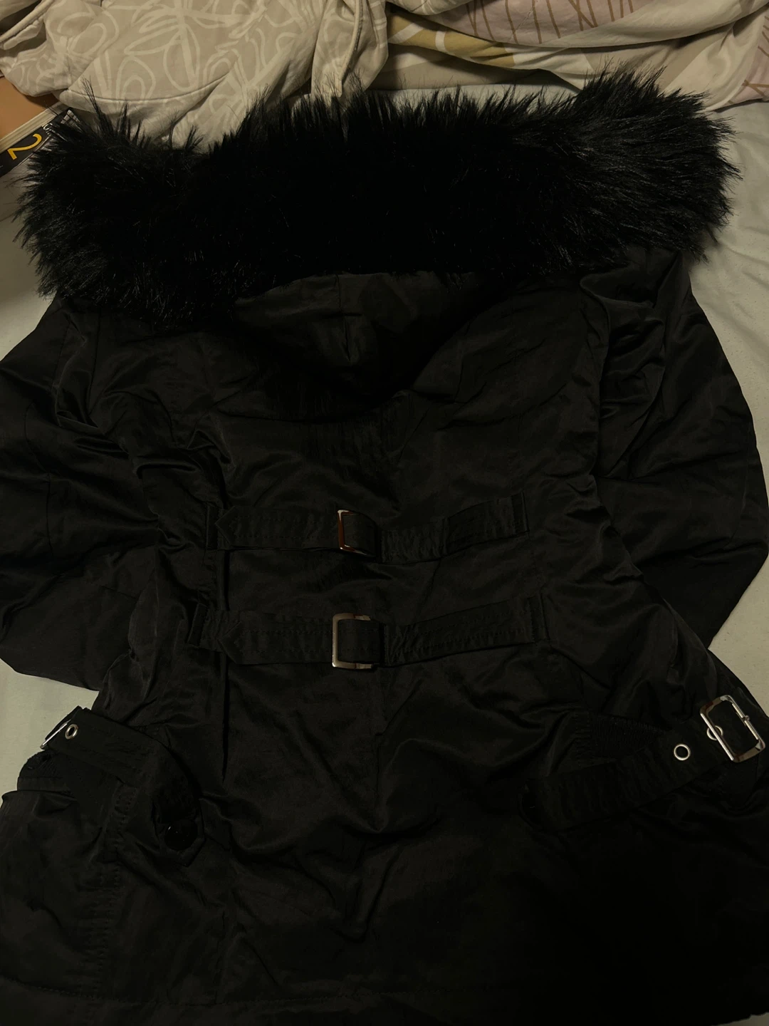 Y2K Black Fur-Trimmed Winter Jacket - photo 4