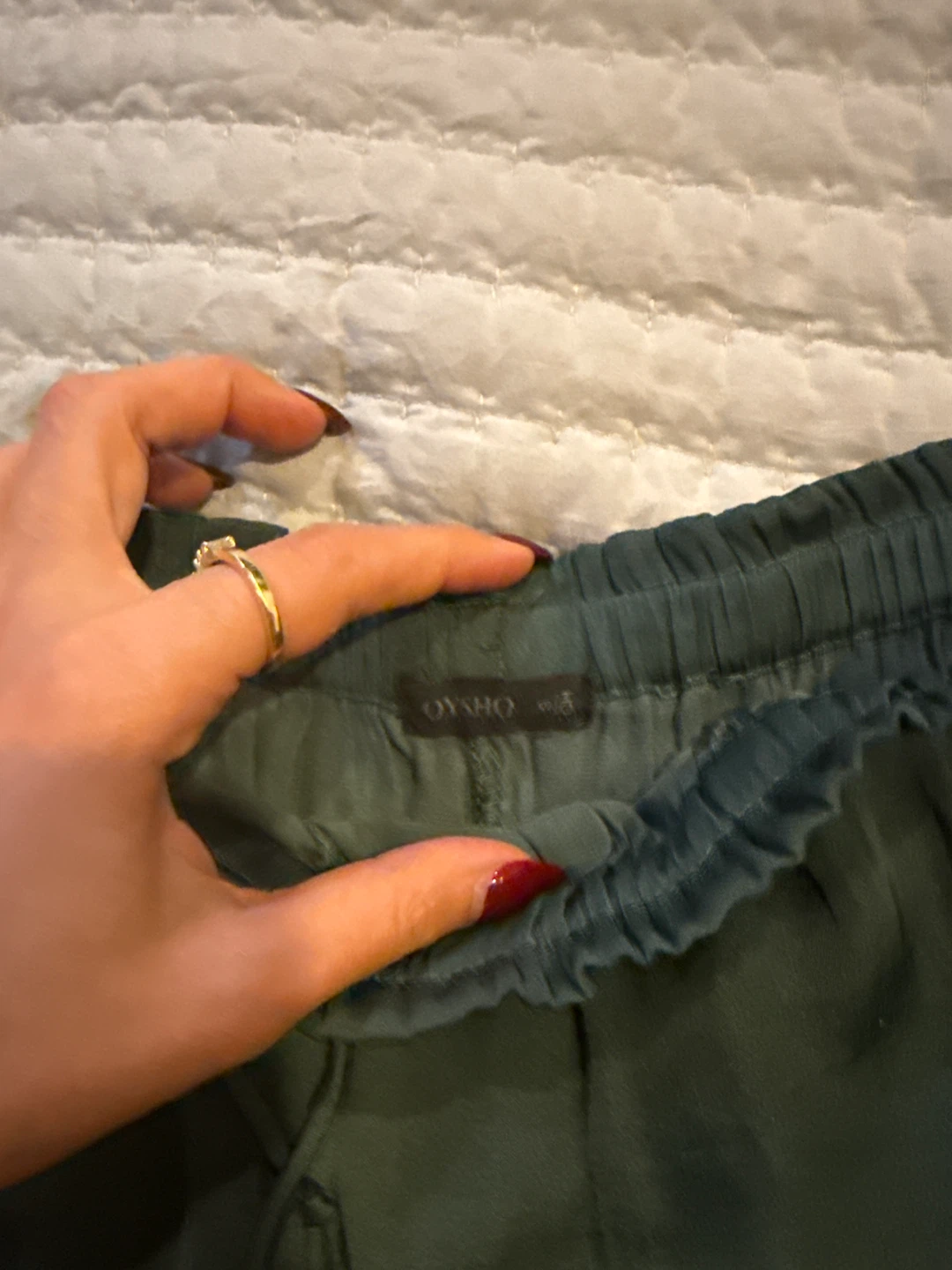 Oysho Green Drawstring Waist Shorts - Size S - photo 2