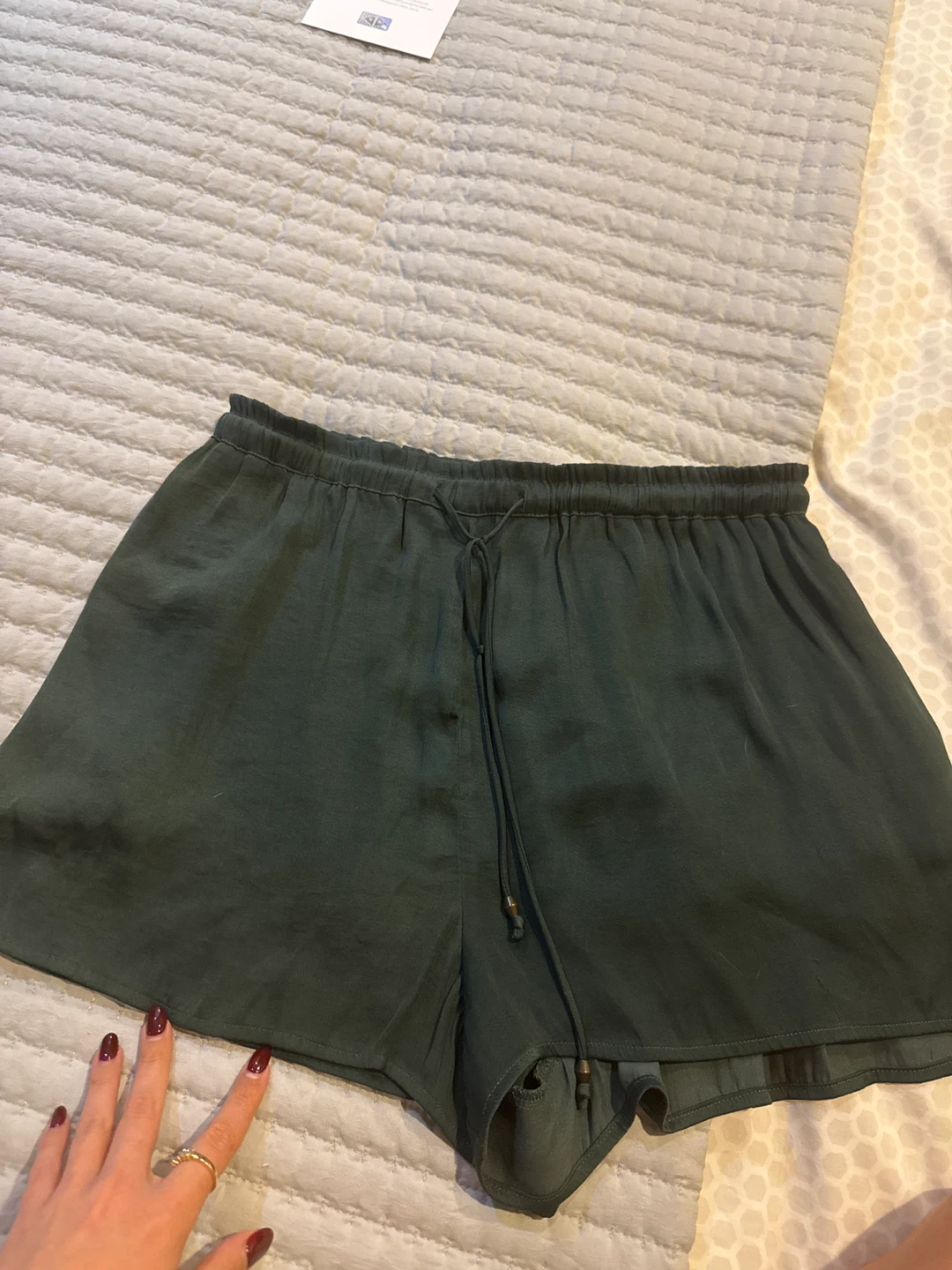 Oysho Green Drawstring Waist Shorts - Size S