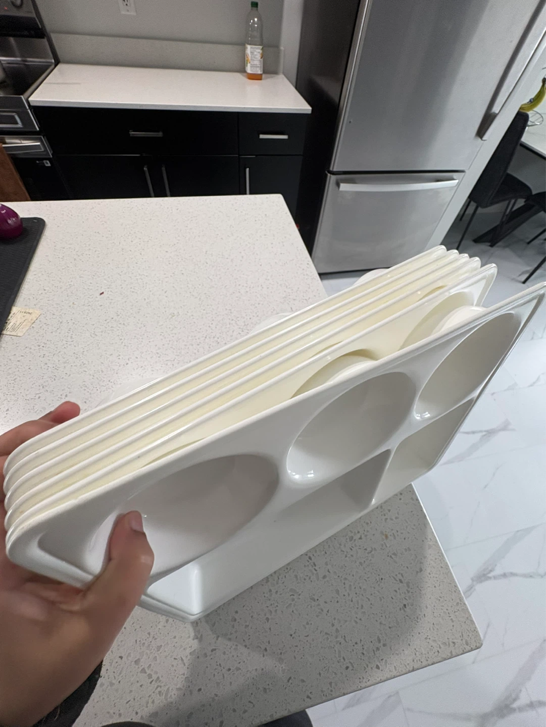 Set of 6 White Divided Meal Trays - photo 2