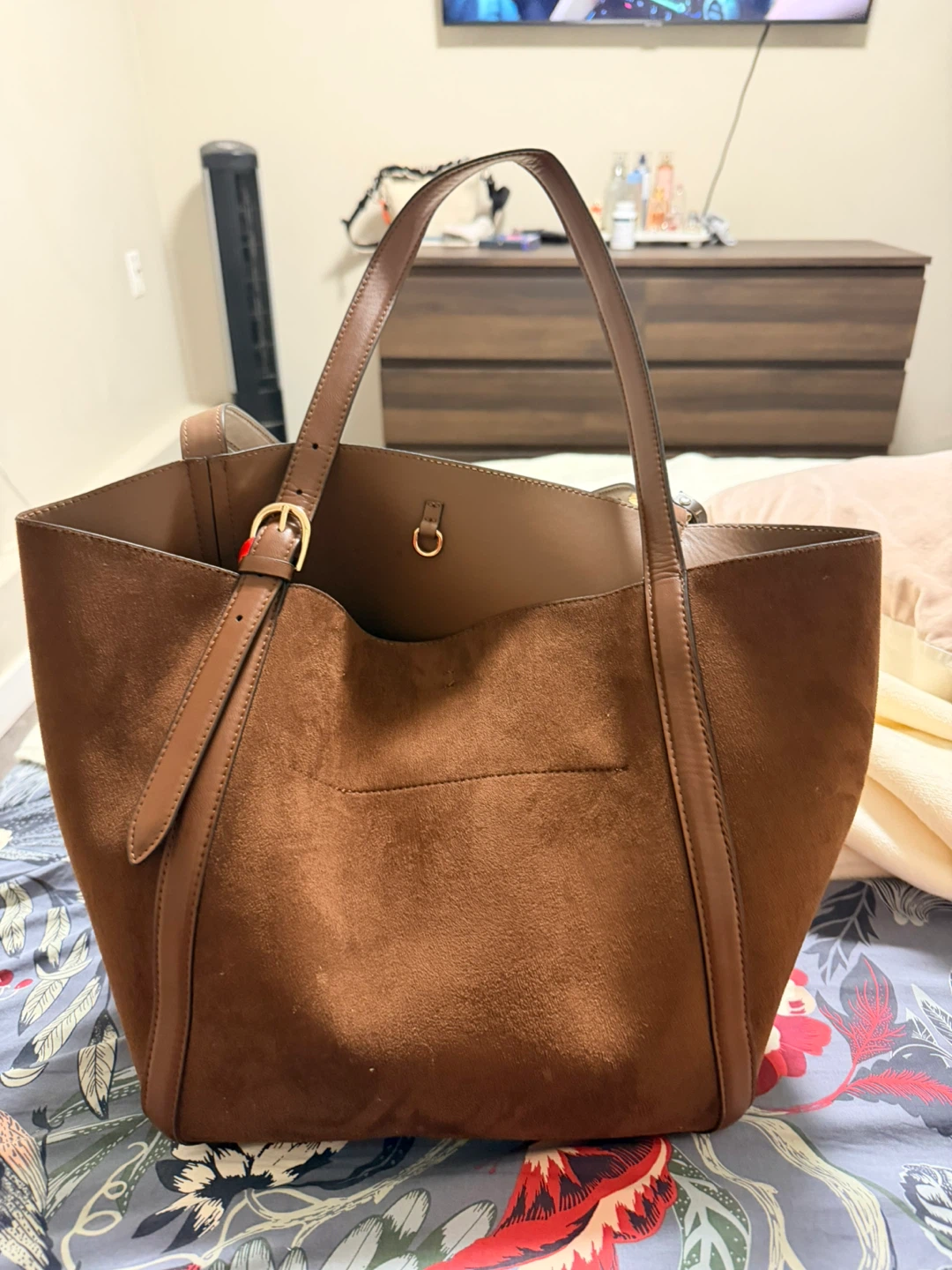 H&M Brown Suede Tote Bag