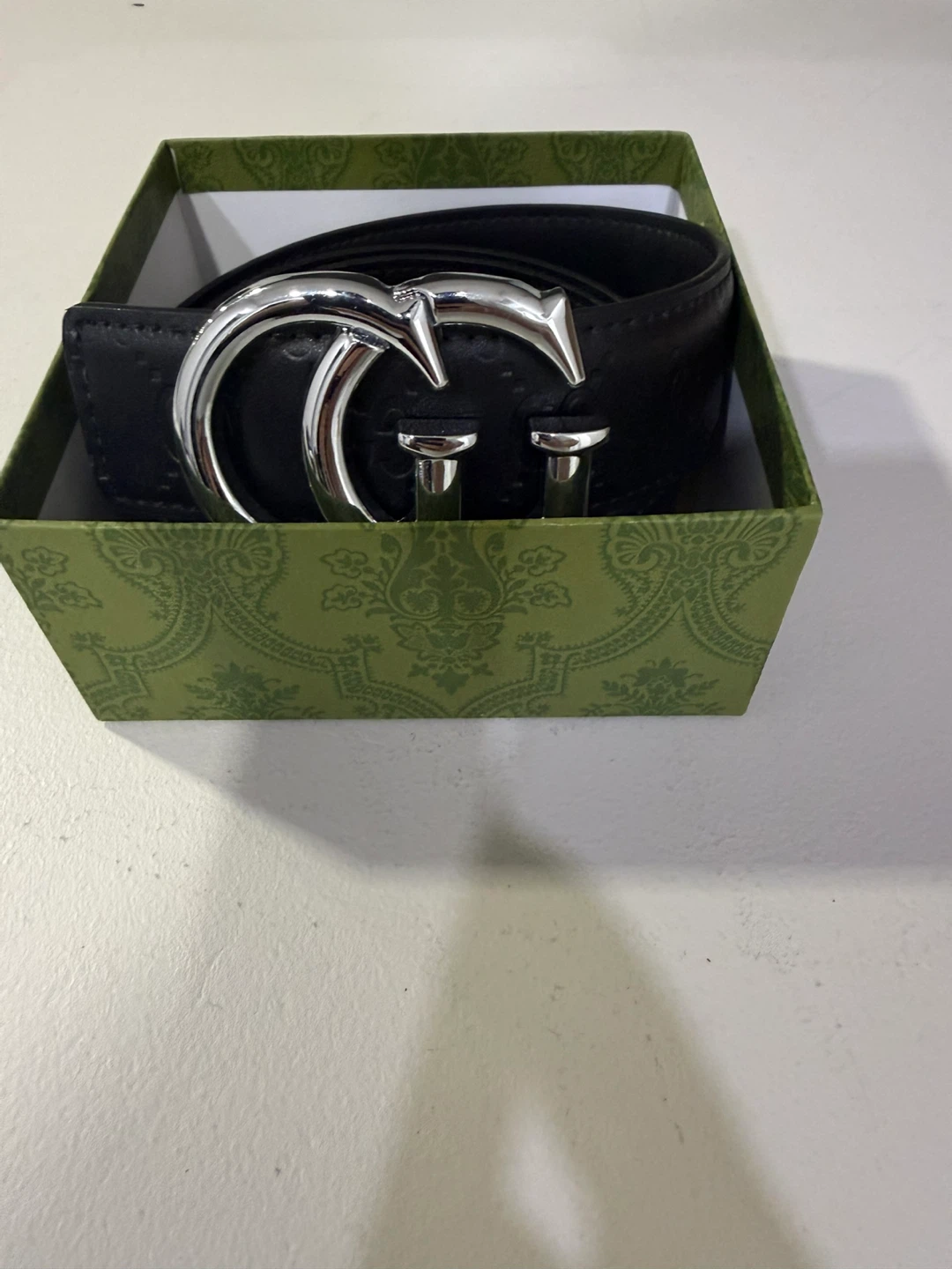 Gucci Black Leather Belt with GG Buckle - photo 2
