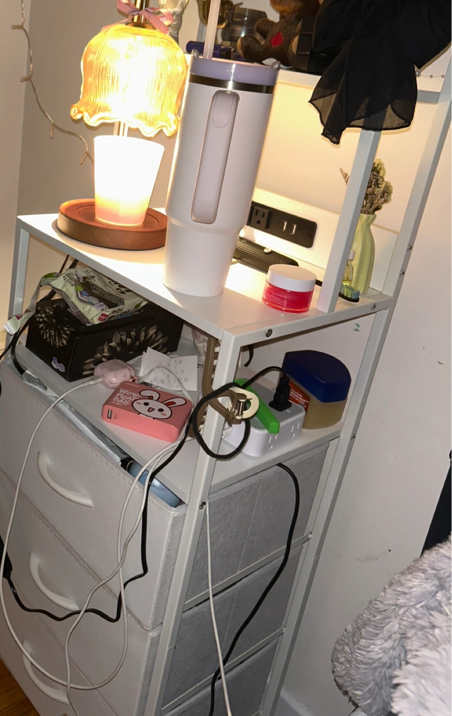 White 3-Drawer Storage Unit with Shelf - photo 2
