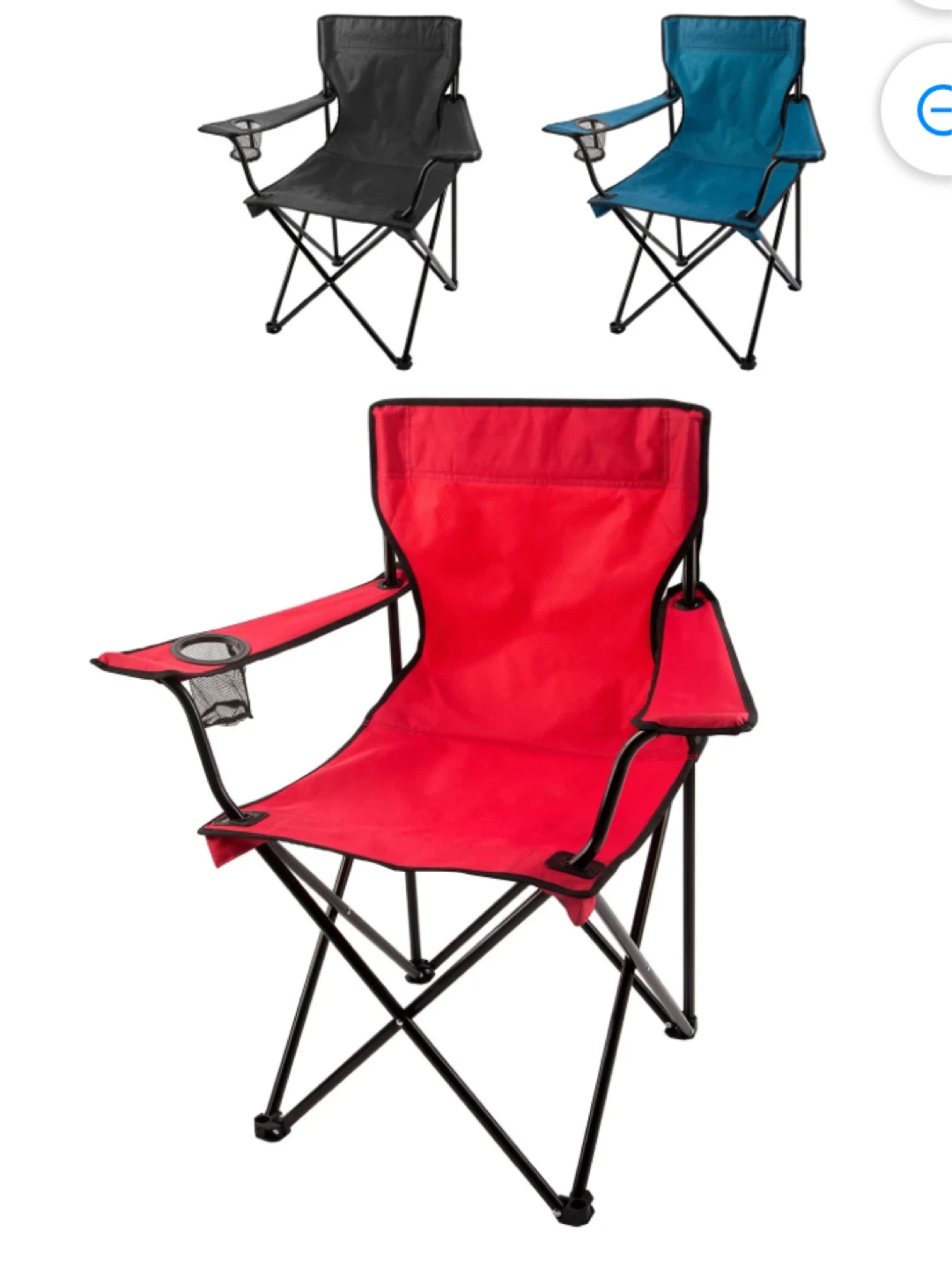 2 Camping Chairs (Red + Blue)