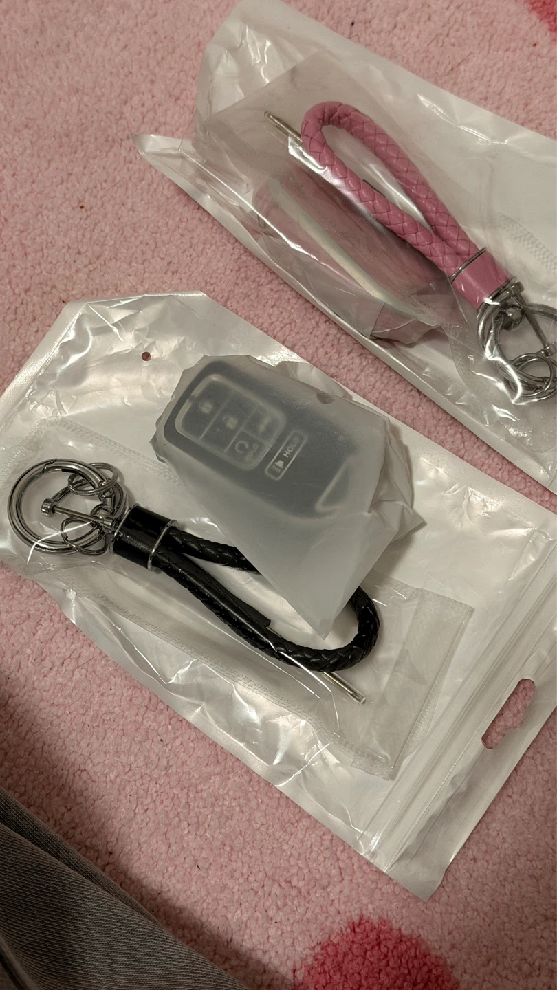 Honda Key Fob Cover with Keychain - Pink &Black - photo 2