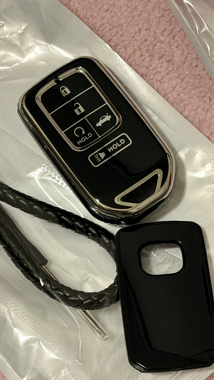 Honda Key Fob Cover with Keychain - Pink &Black