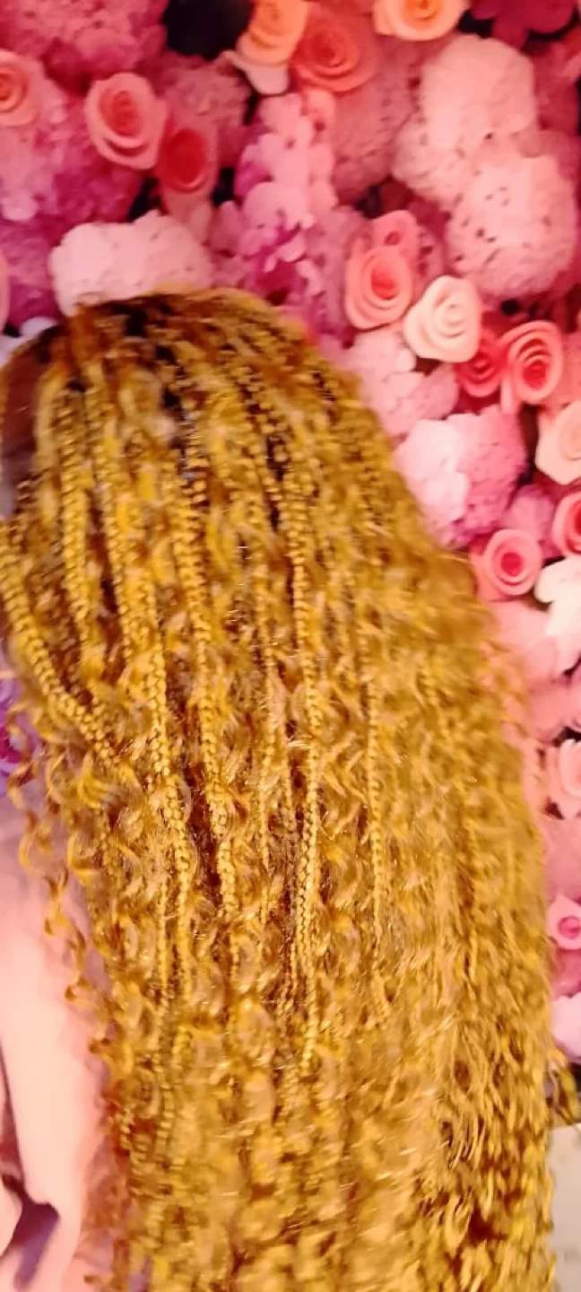 Box Braids with Curly Wavy Ends - photo 3