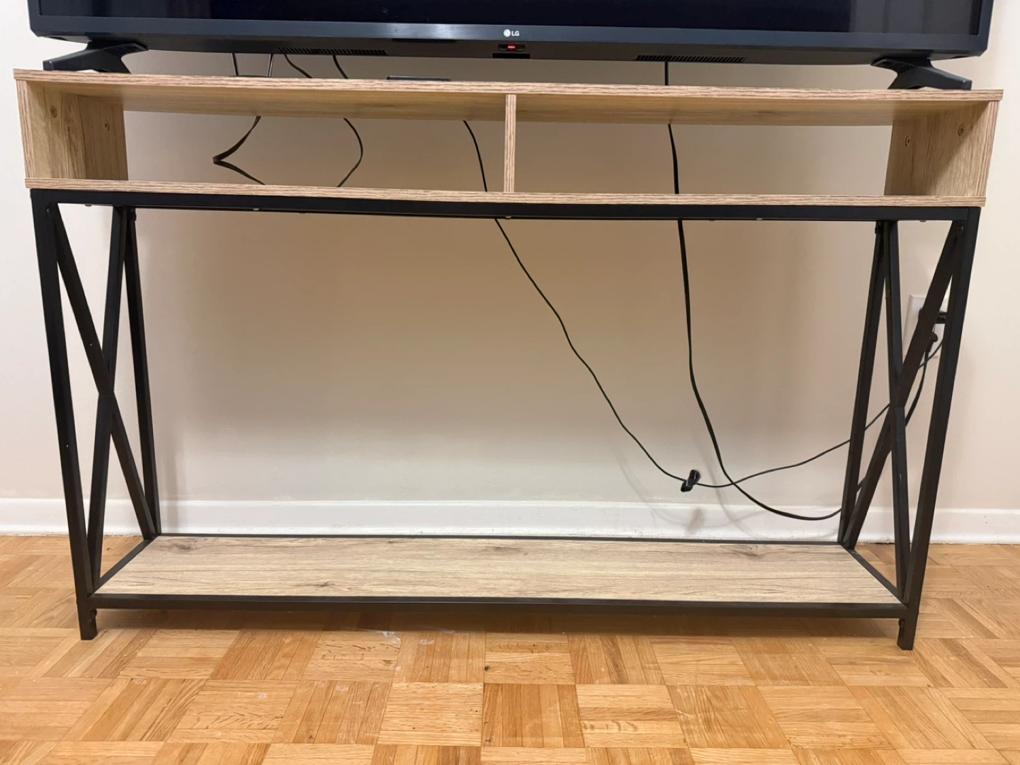 Slim Console Table with Shelving