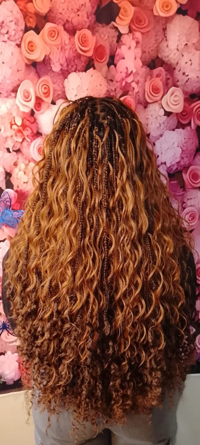 Braided Crochet Hair with Curly Ends