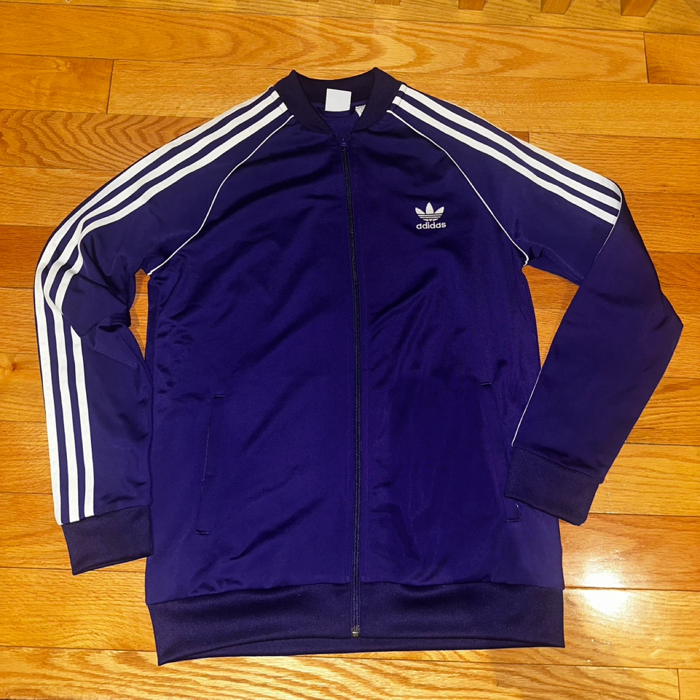 Adidas Track Jacket Purple White Stripes XL
