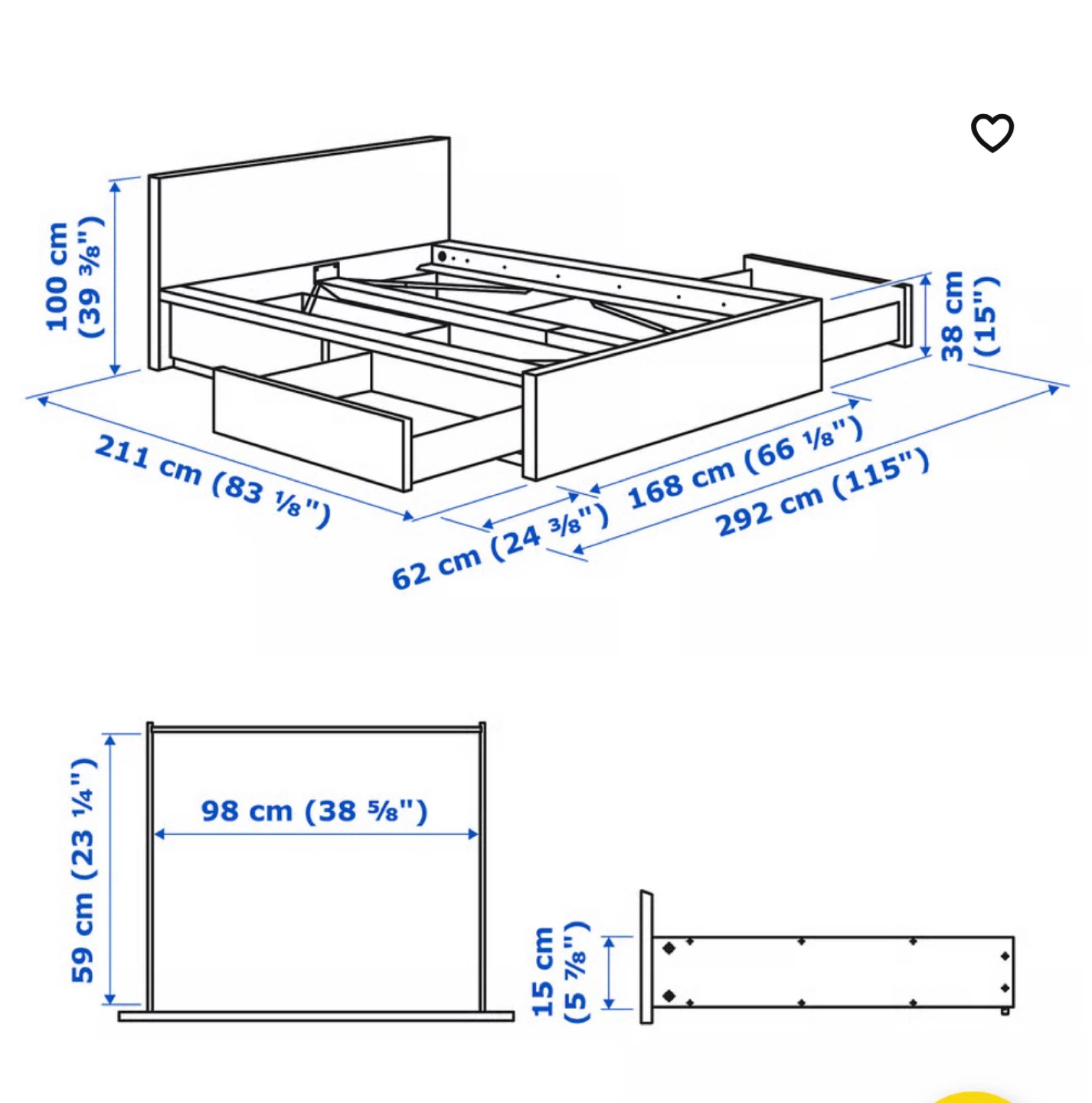 Californian king- IKEA MALM Bed- Dark Brown - photo 2