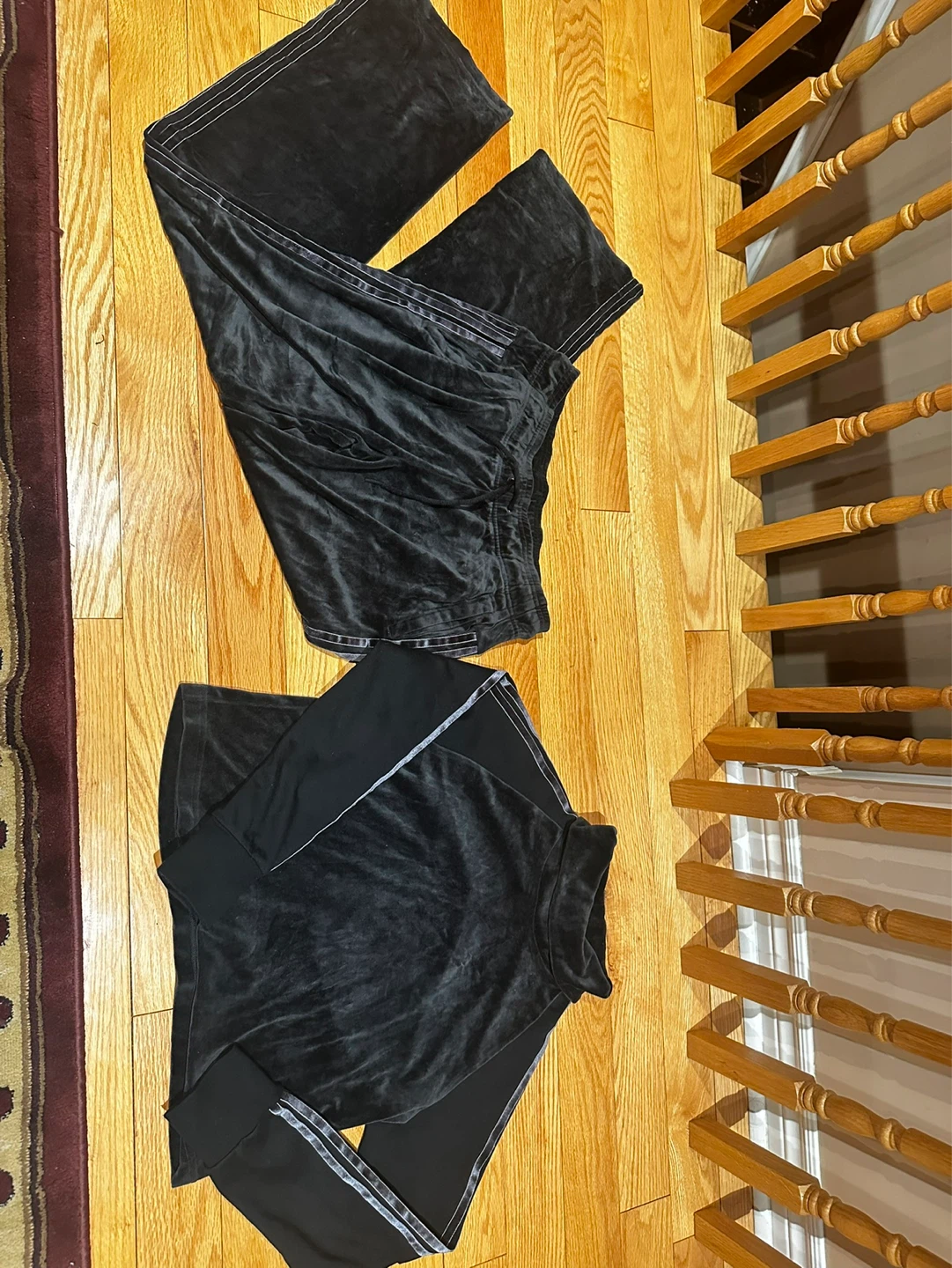 Velour Tracksuit Set - Black small - photo 3