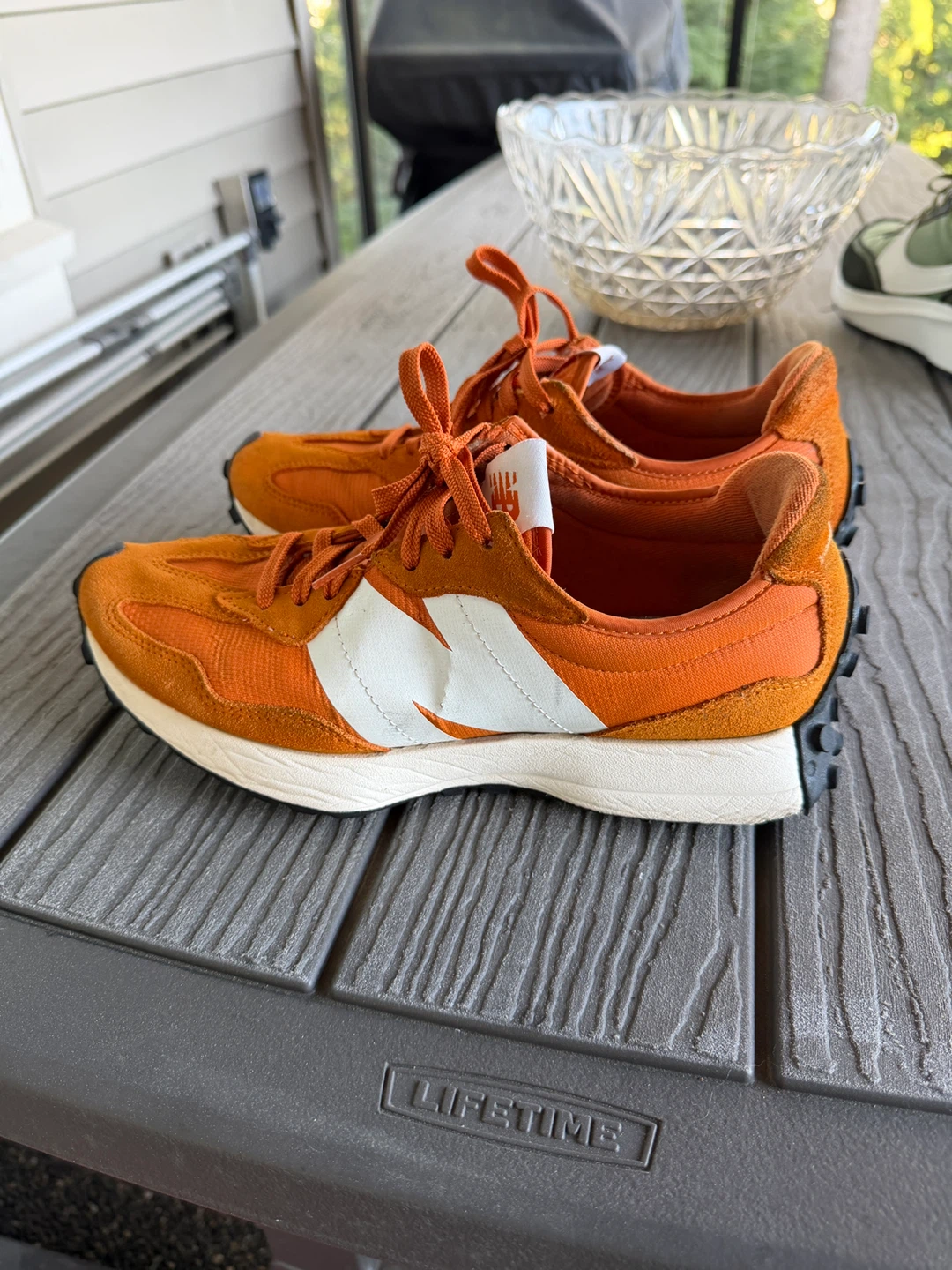New Balance 327 Orange Suede Sneakers - photo 3