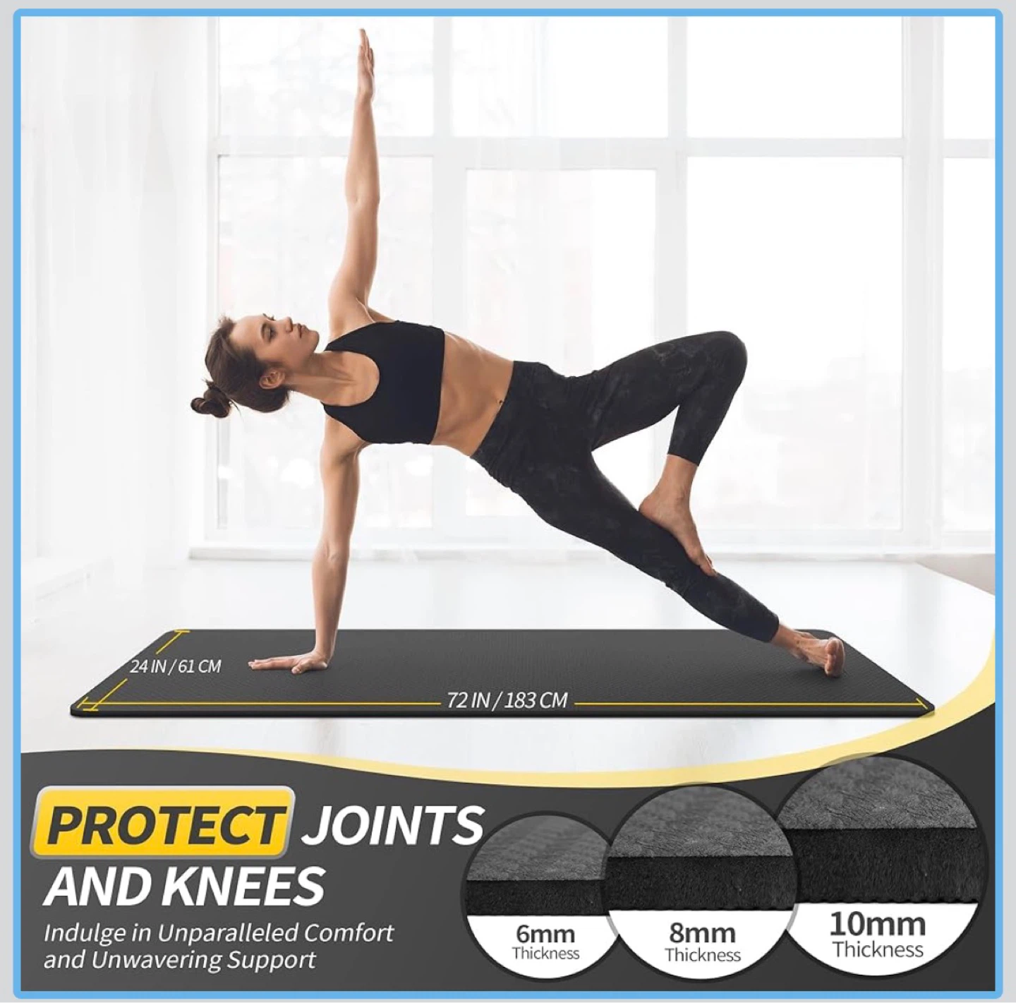 Extra Thick Yoga Mat (CAMBIVO) – Non-Slip + Comfortable 🌱 - photo 2