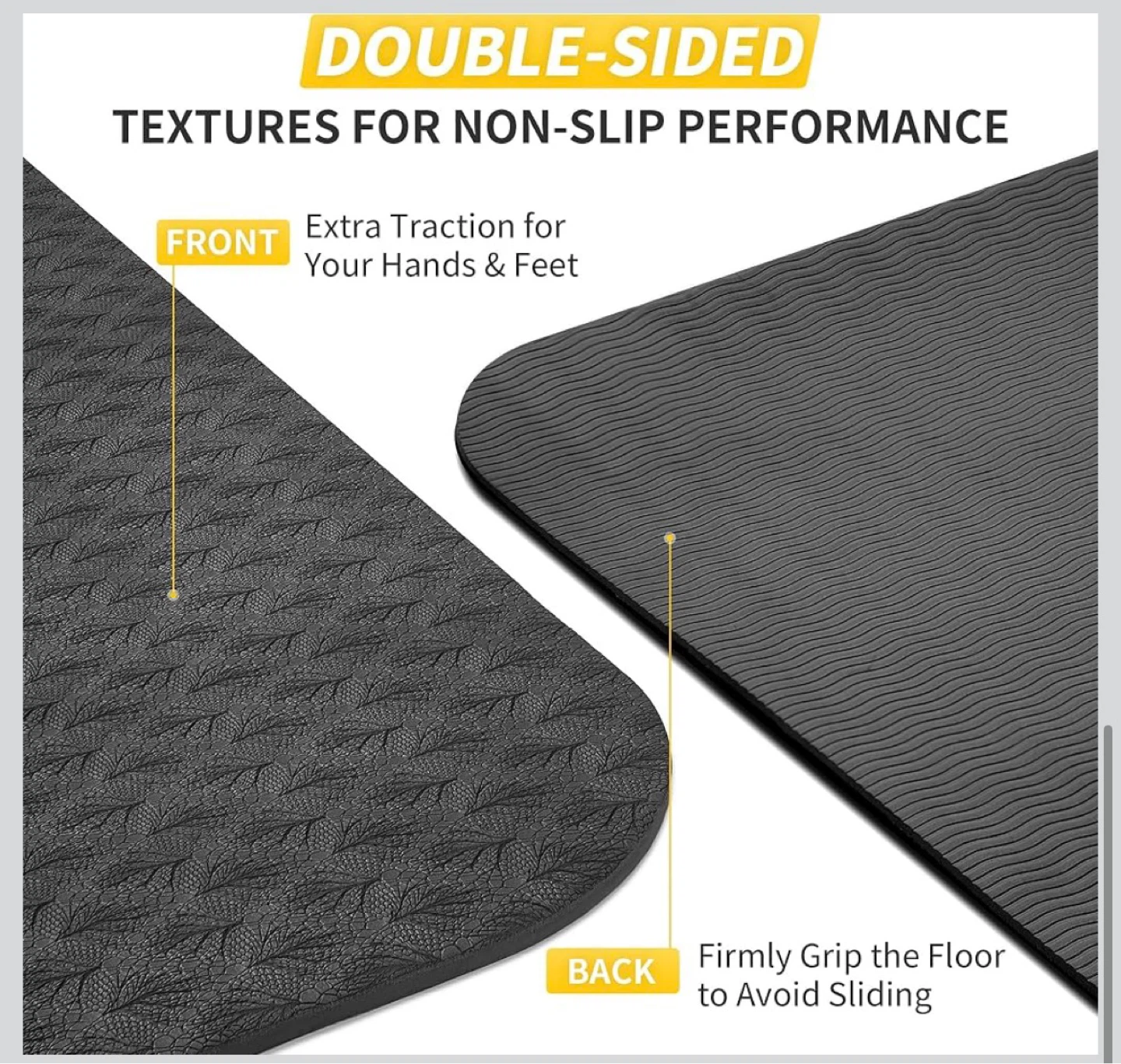 Extra Thick Yoga Mat (CAMBIVO) – Non-Slip + Comfortable 🌱 - photo 5
