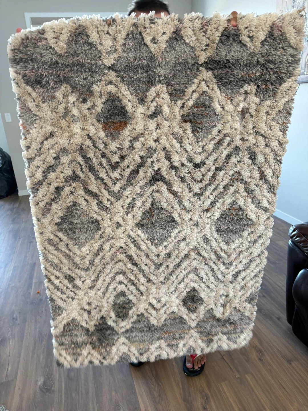 Shag Rug with Geometric Pattern
