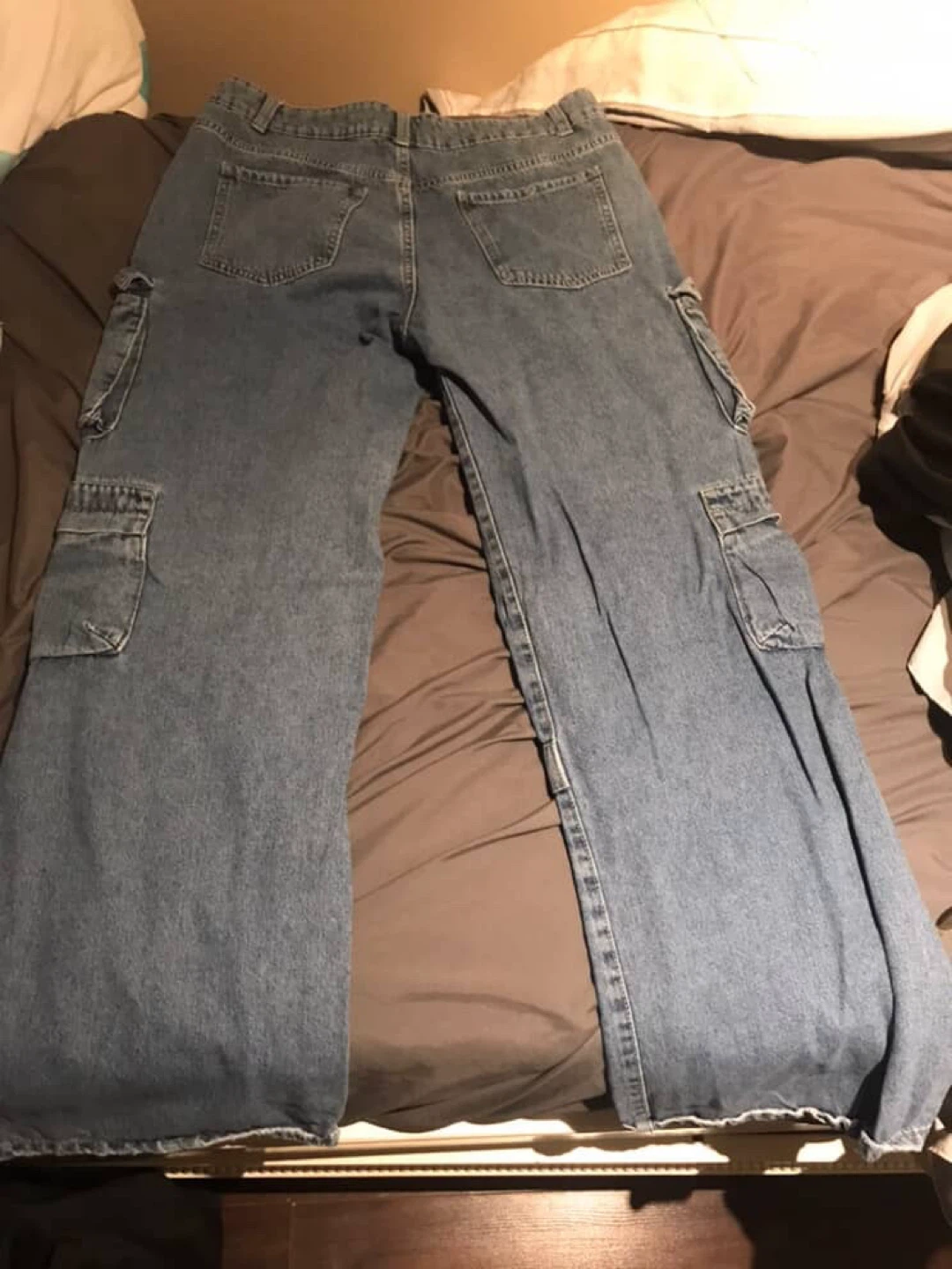 Blue Denim Cargo Pants - photo 2