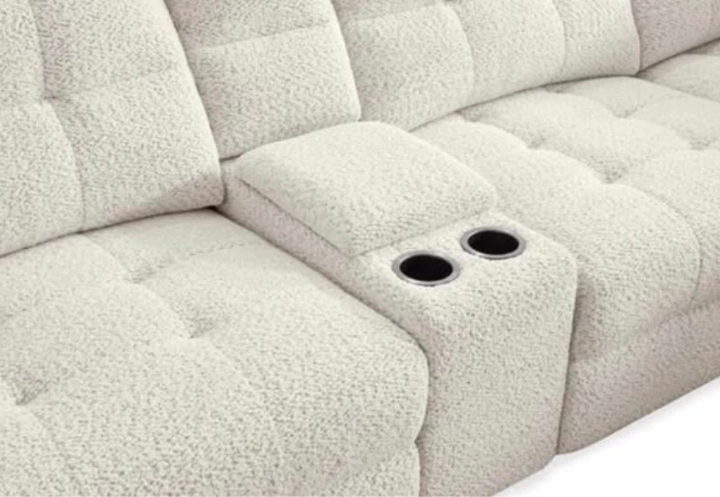 Teddy Bear Fabric Sectional Sofa with Recliners and Storage - photo 4