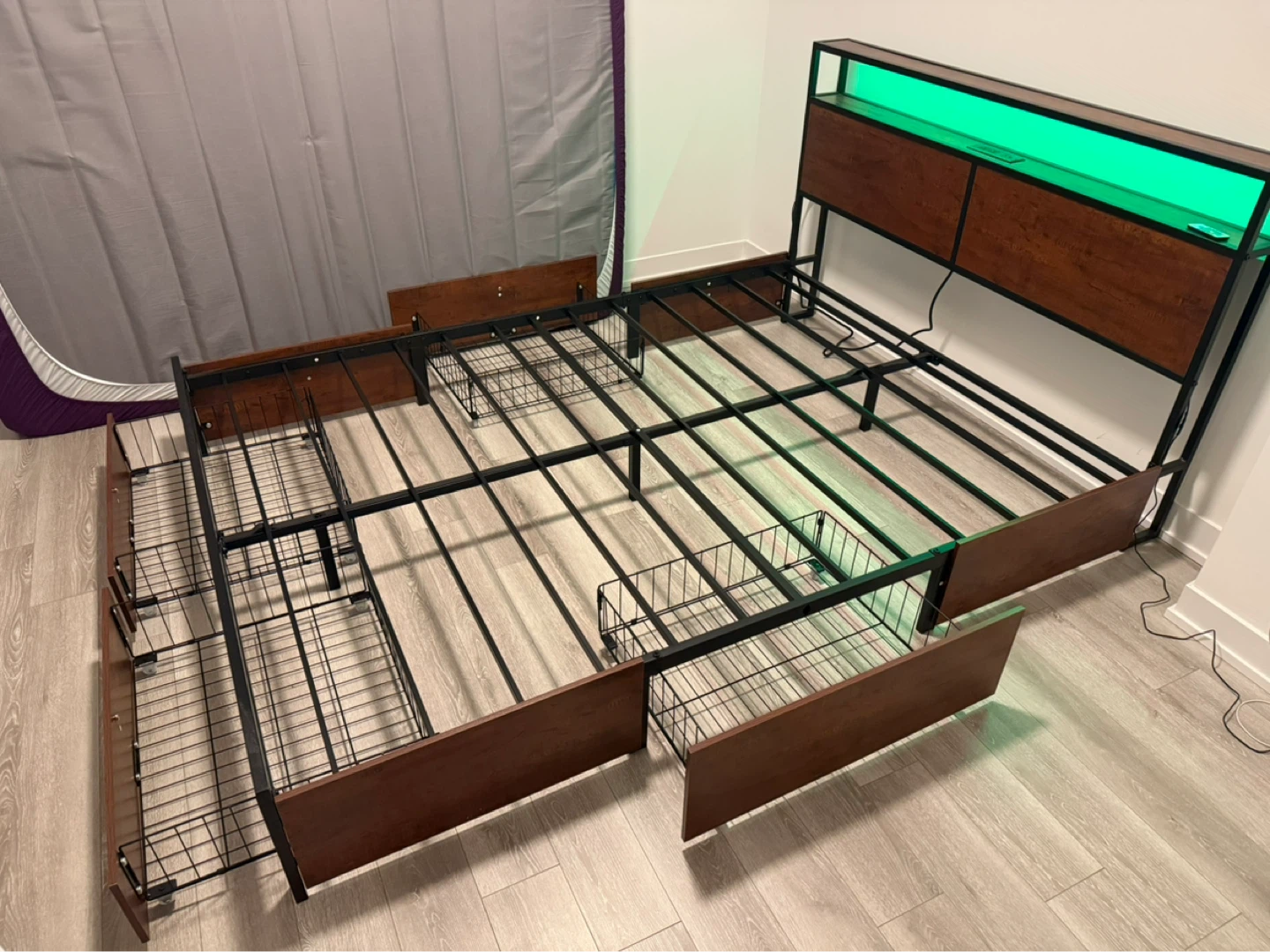 HAUSOURCE Queen Bed Frame with Storage