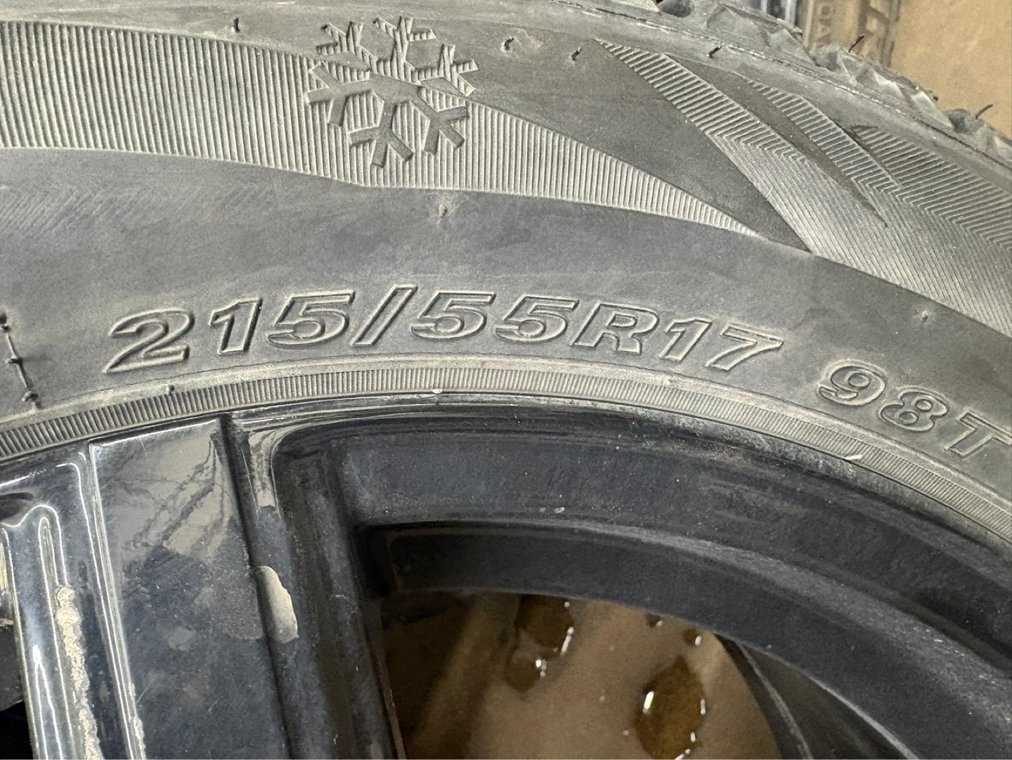 Set of 4 Black Alloy Wheels with Winter Tires - photo 5