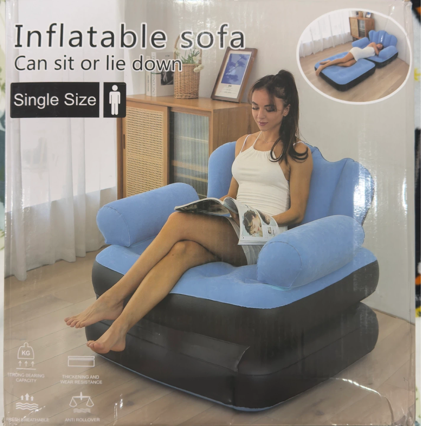 Inflatable Sofa - Single Size, Can Sit or Lie Down - photo 2