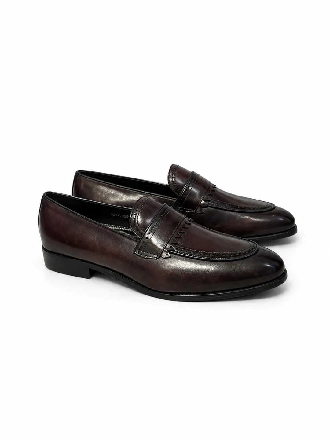 Alberto Fasciani Burgundy Leather Loafers Men's Dress Shoes - photo 2