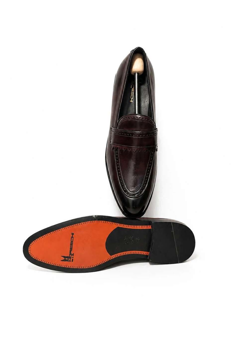 Alberto Fasciani Burgundy Leather Loafers Men's Dress Shoes - photo 5