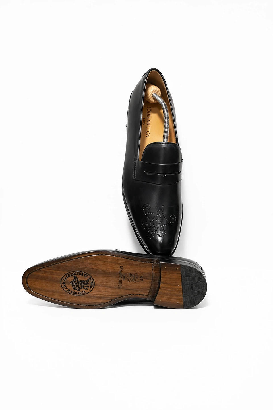 Louis Vuitton Black Leather Penny Loafers - photo 4