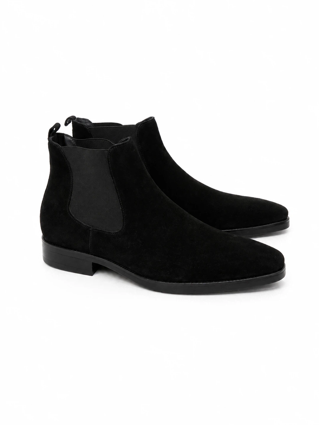 Black Suede Pointed Toe Chelsea Boots - photo 2
