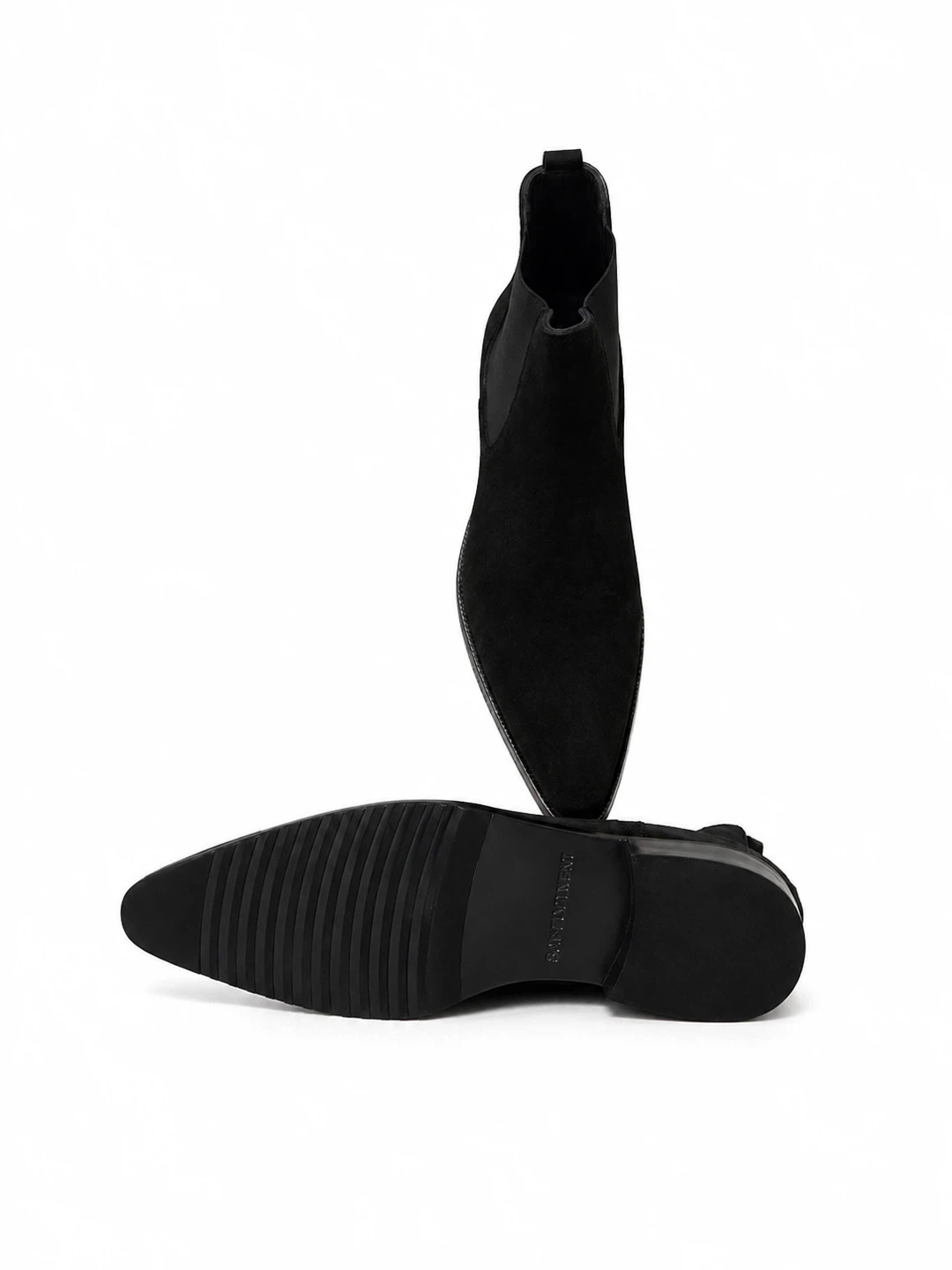 Black Suede Pointed Toe Chelsea Boots - photo 3