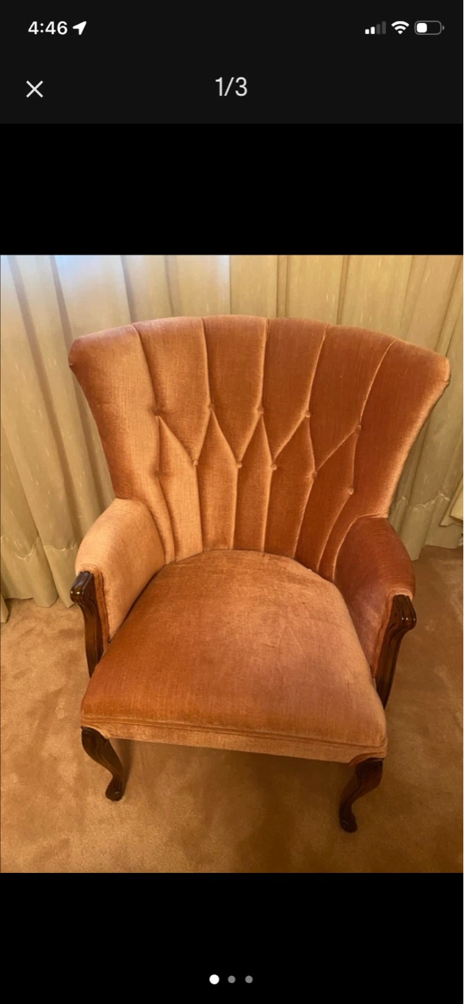 Pink Velvet Accent Chair