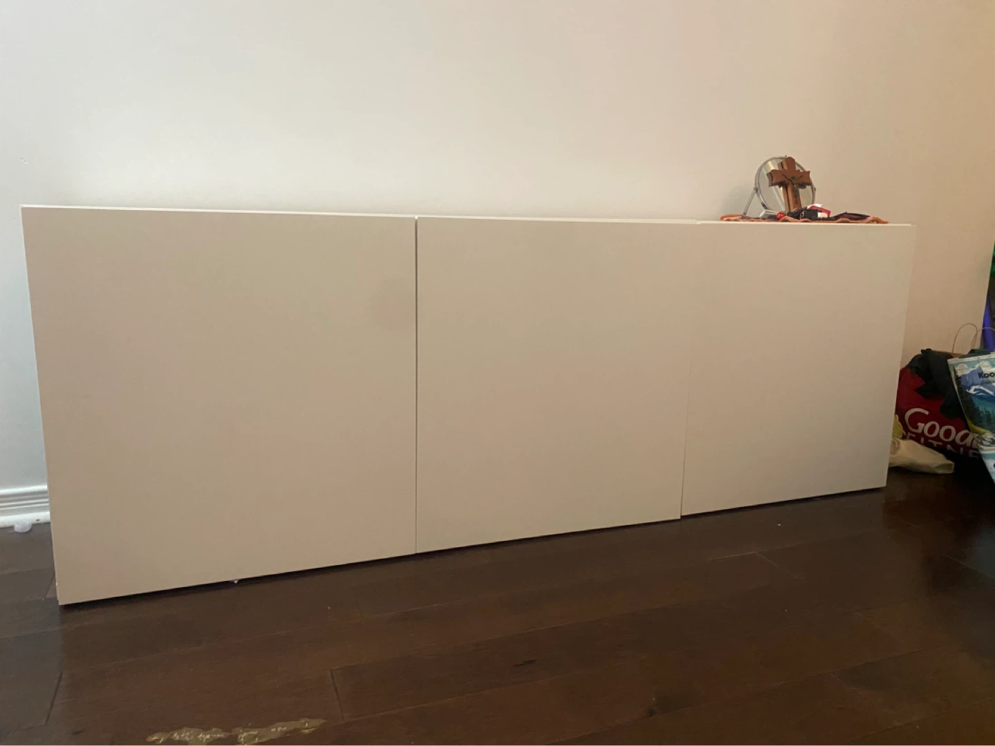 White 3-Door Storage Cabinet/Credenza - photo 2