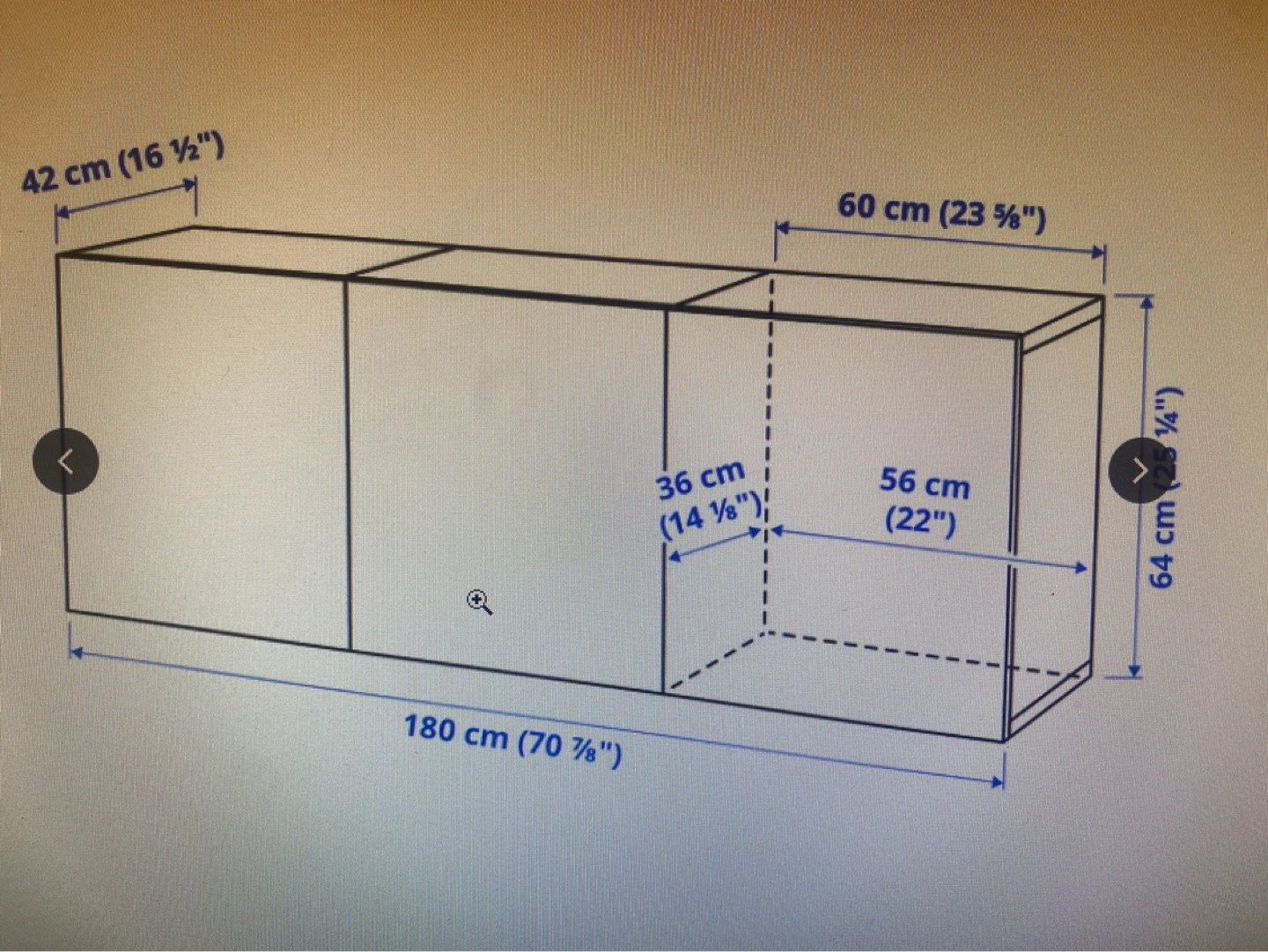 White 3-Door Storage Cabinet/Credenza - photo 5