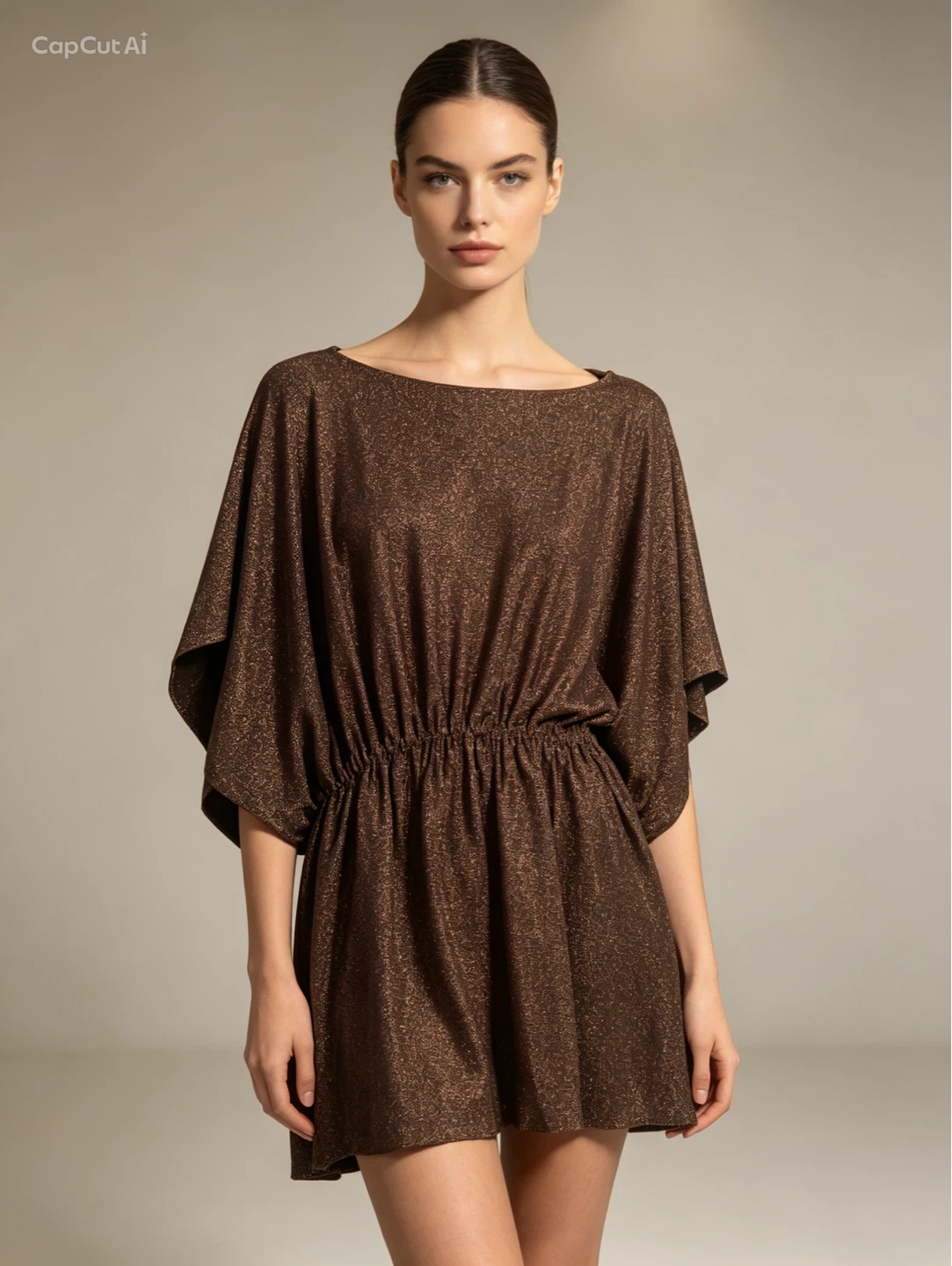 Brown Sparkly Kaftan Dress