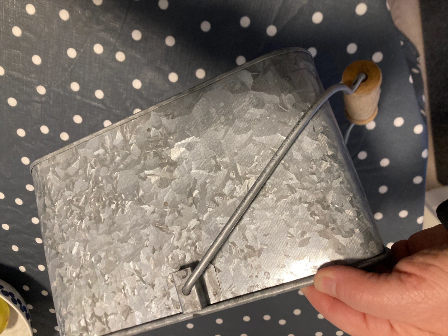 Galvanized Metal Caddy with Wooden Handle - photo 5