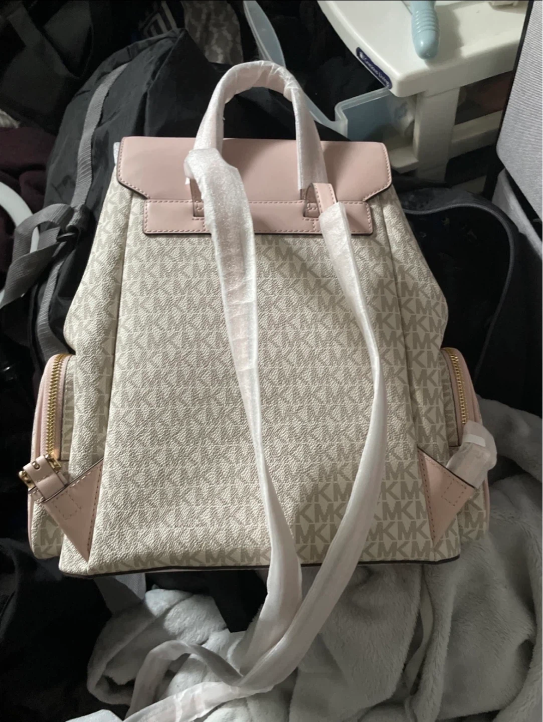 Michael Kors Backpack - MK Signature Print & Pink - photo 2