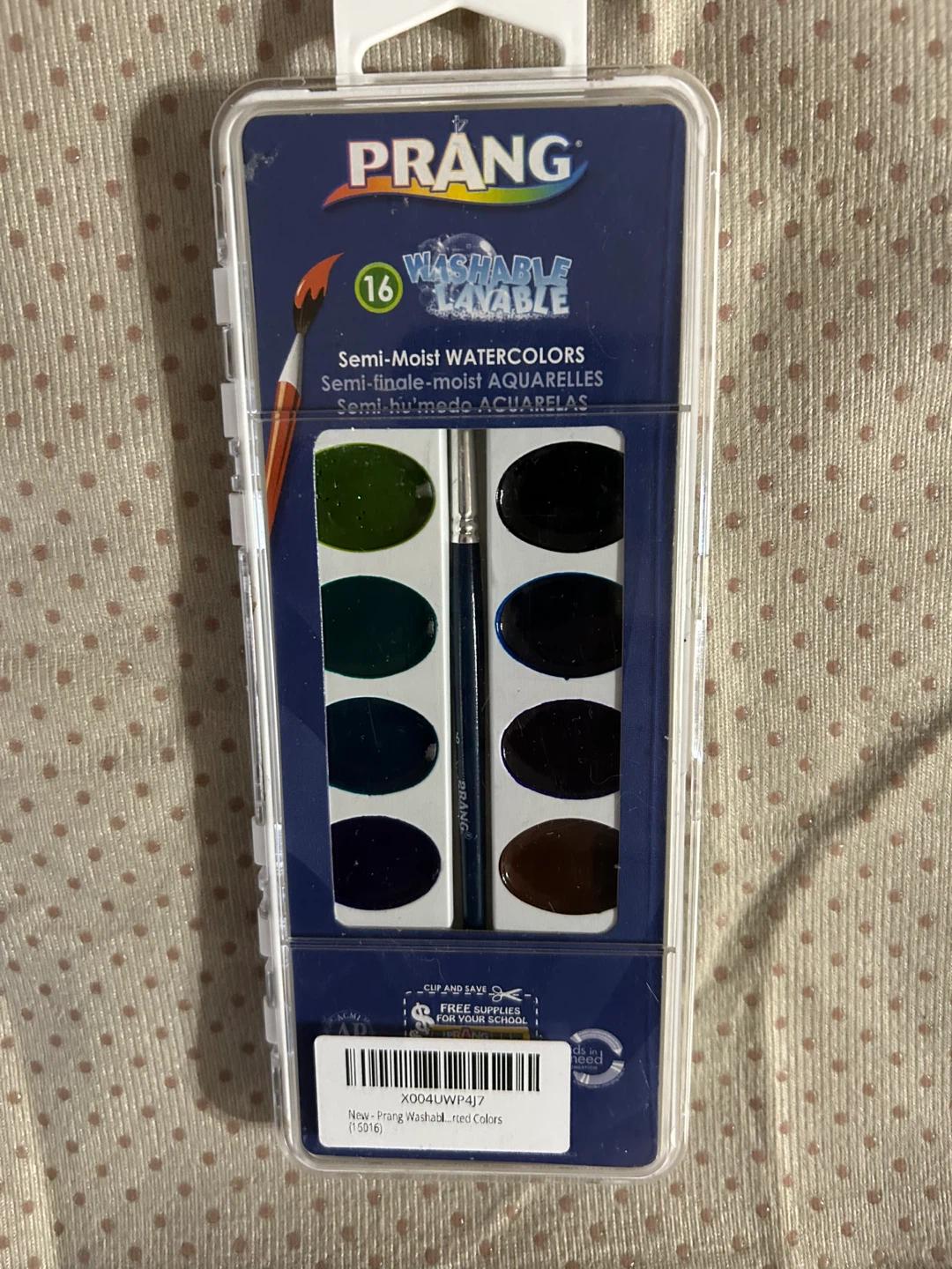 New-Prang 16 Washable Semi-Moist Watercolors with Brush - photo 2