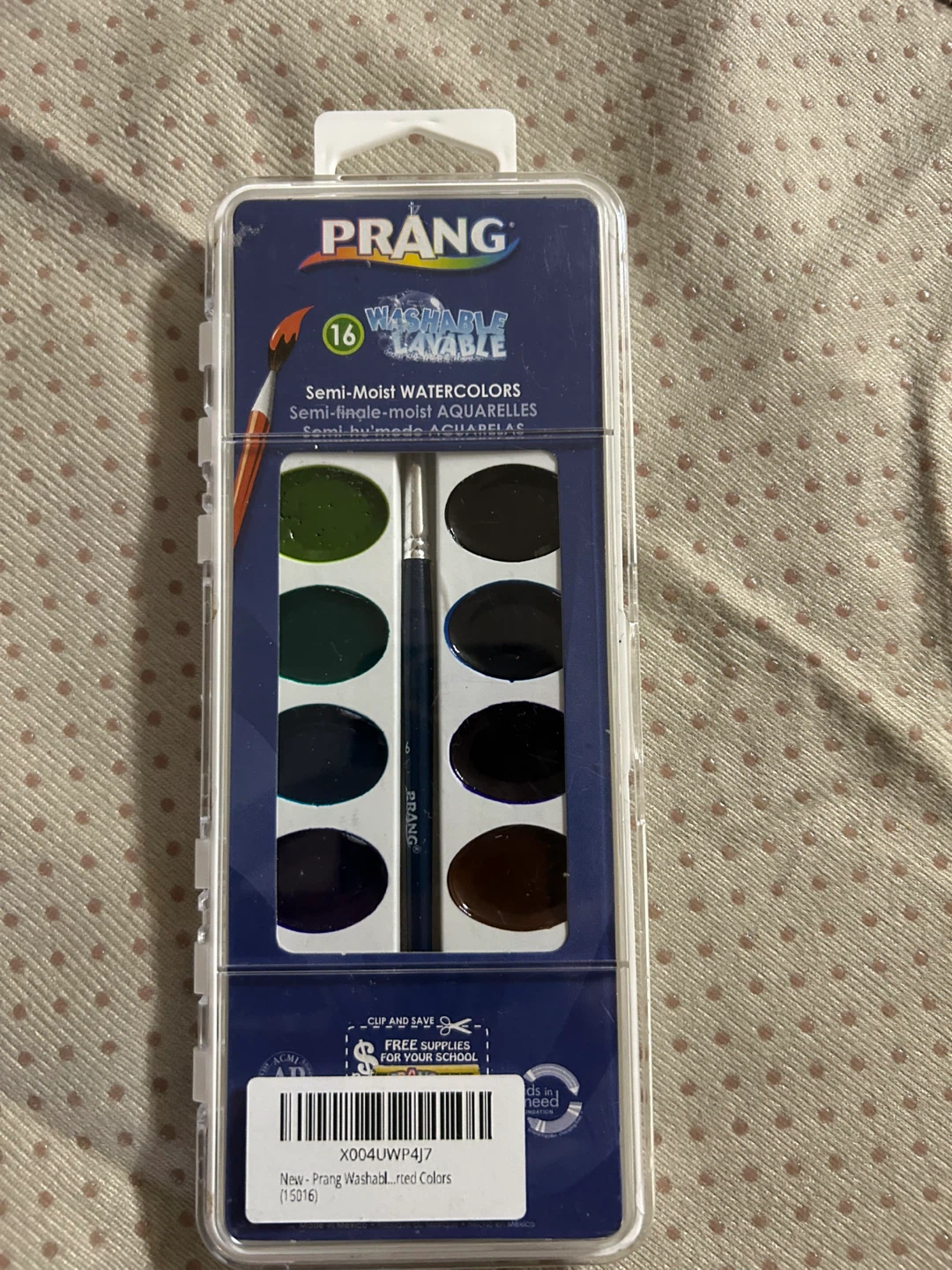 New-Prang 16 Washable Semi-Moist Watercolors with Brush - photo 3